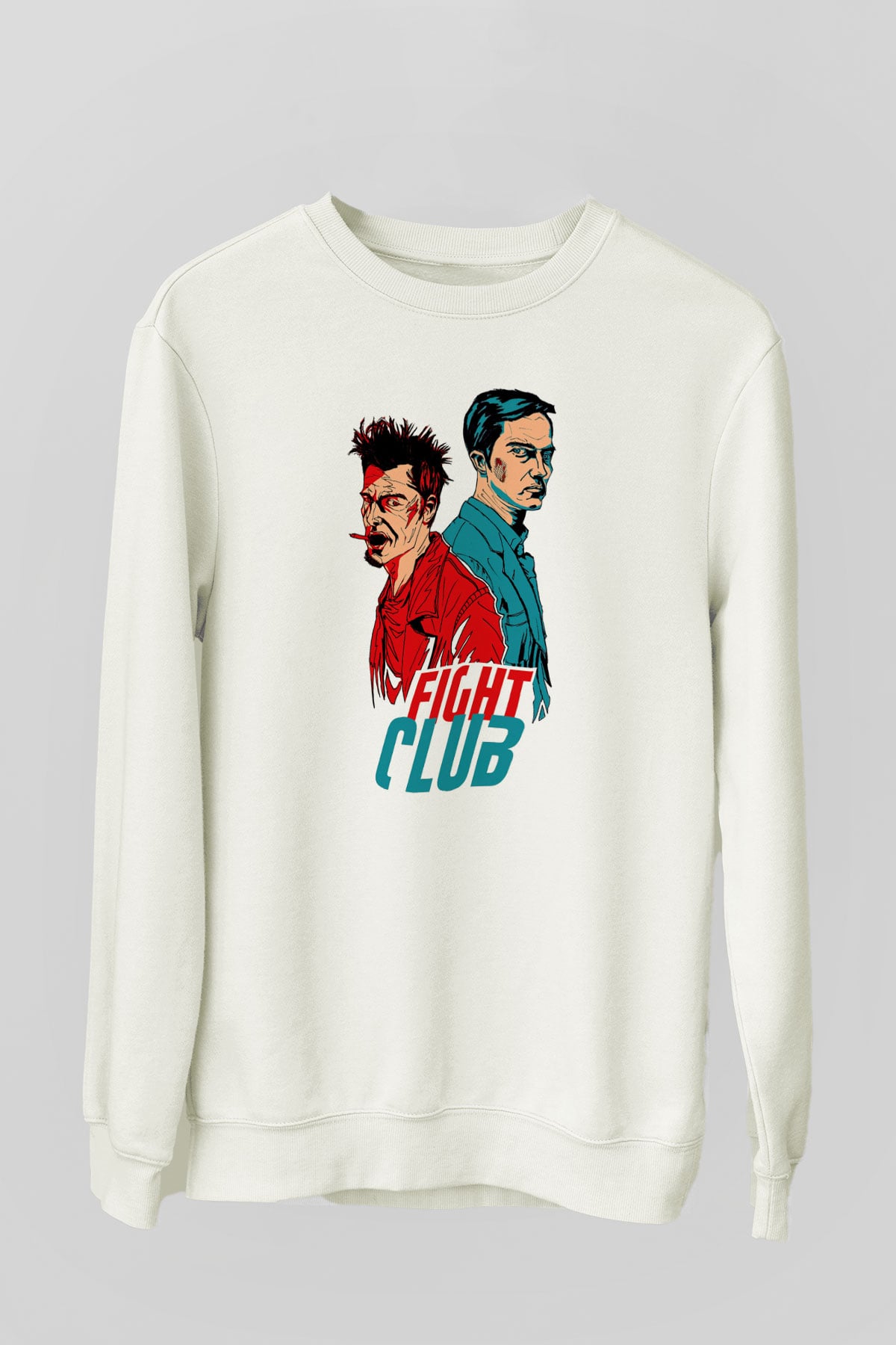 Fight Club Dövüş Klubü Beyaz Unisex Sweatshirt
