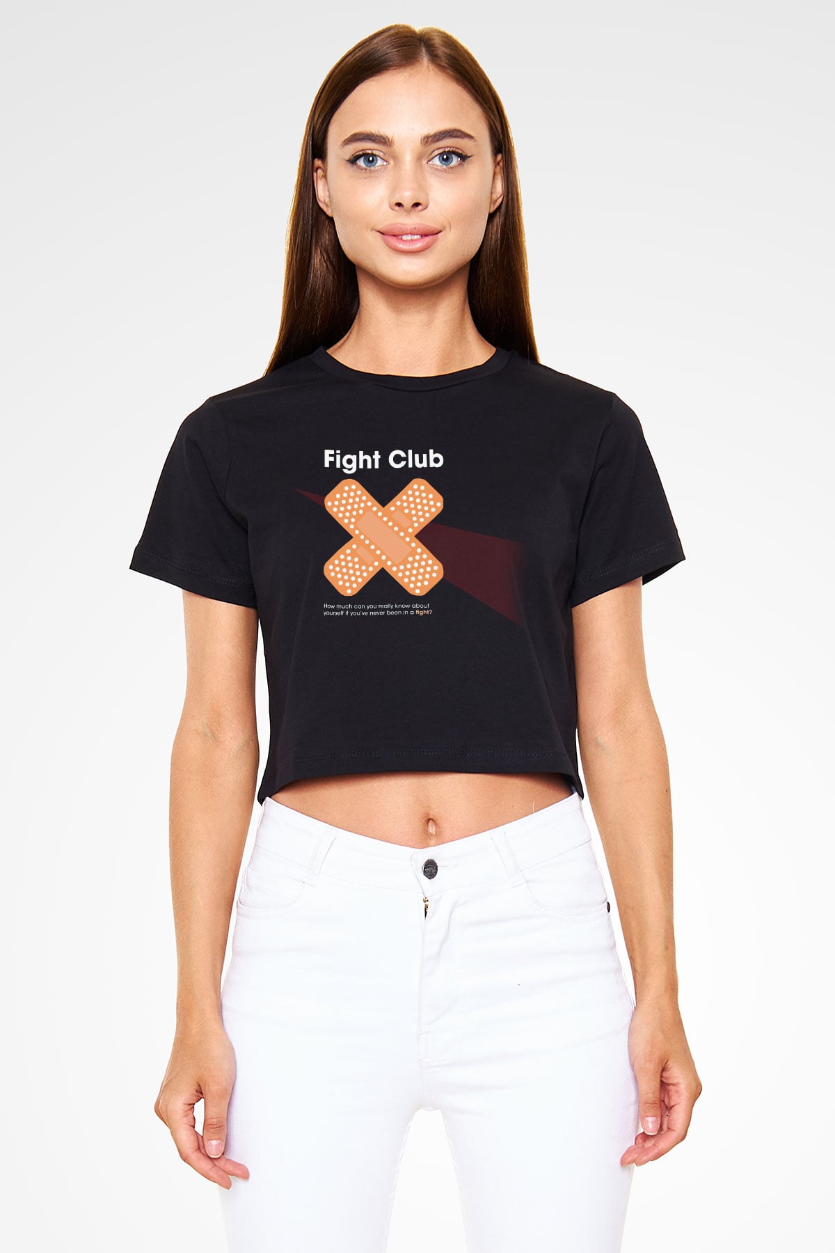 Fight Club Dövüş Klubü Siyah Crop Top Tişört