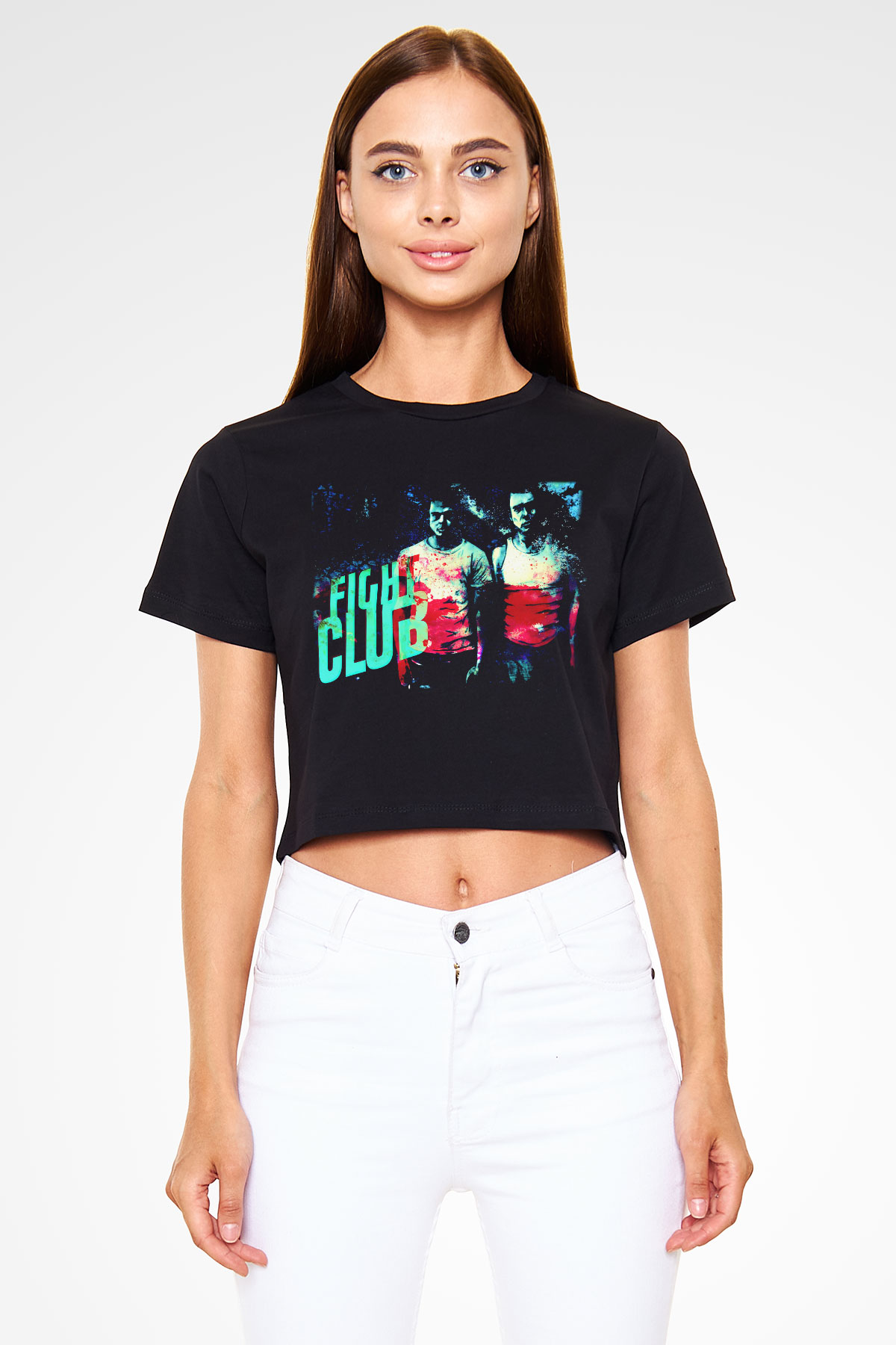 Fight Club Dövüş Klubü Siyah Crop Top Tişört