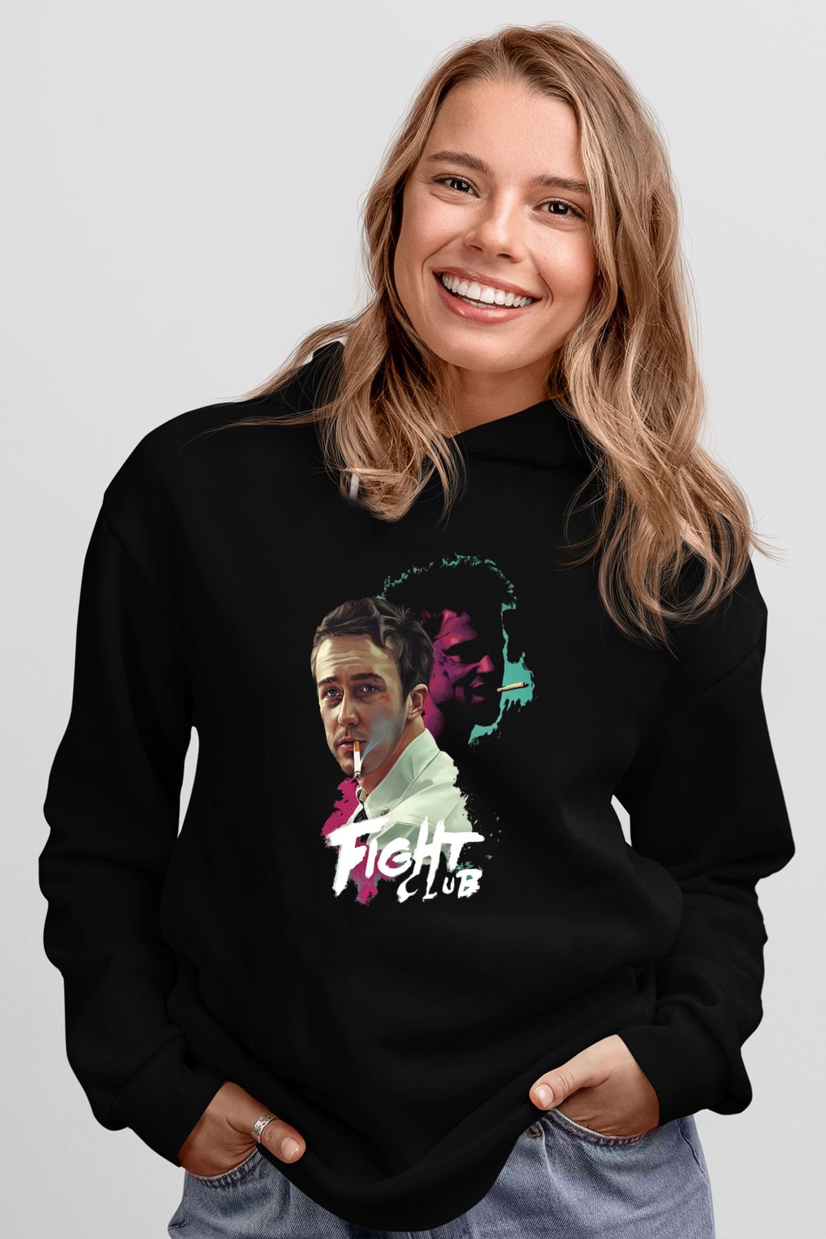 Fight Club Dövüş Klubü Siyah Unisex Kapüşonlu Sweatshirt