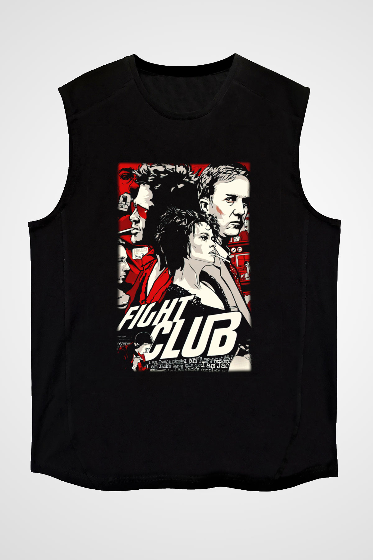 Fight Club Dövüş Klubü Siyah Unisex Kolsuz Tişört