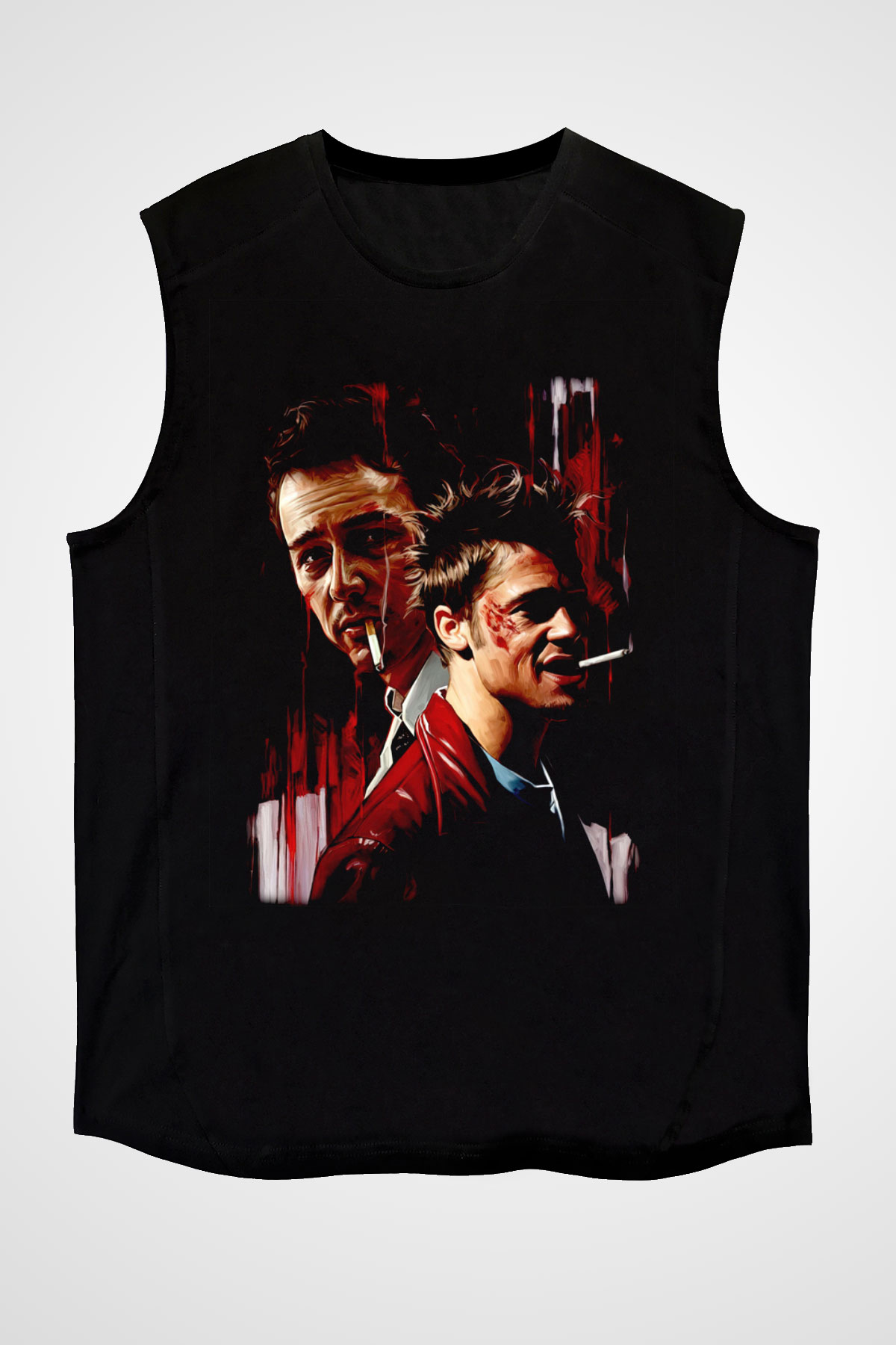 Fight Club Dövüş Klubü Siyah Unisex  Kolsuz Tişört
