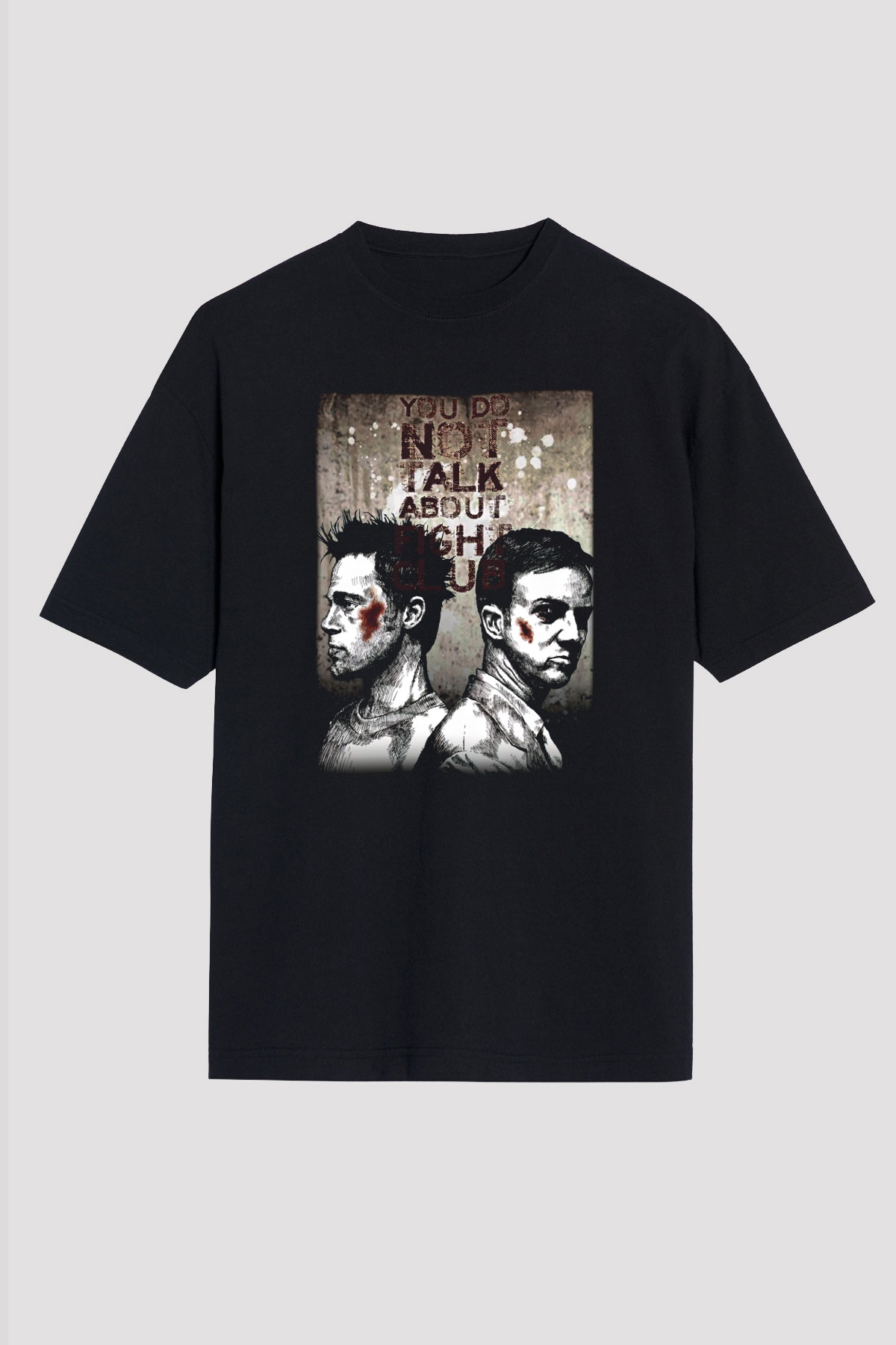 Fight Club Dövüş Klubü Siyah Unisex Oversize Tişört
