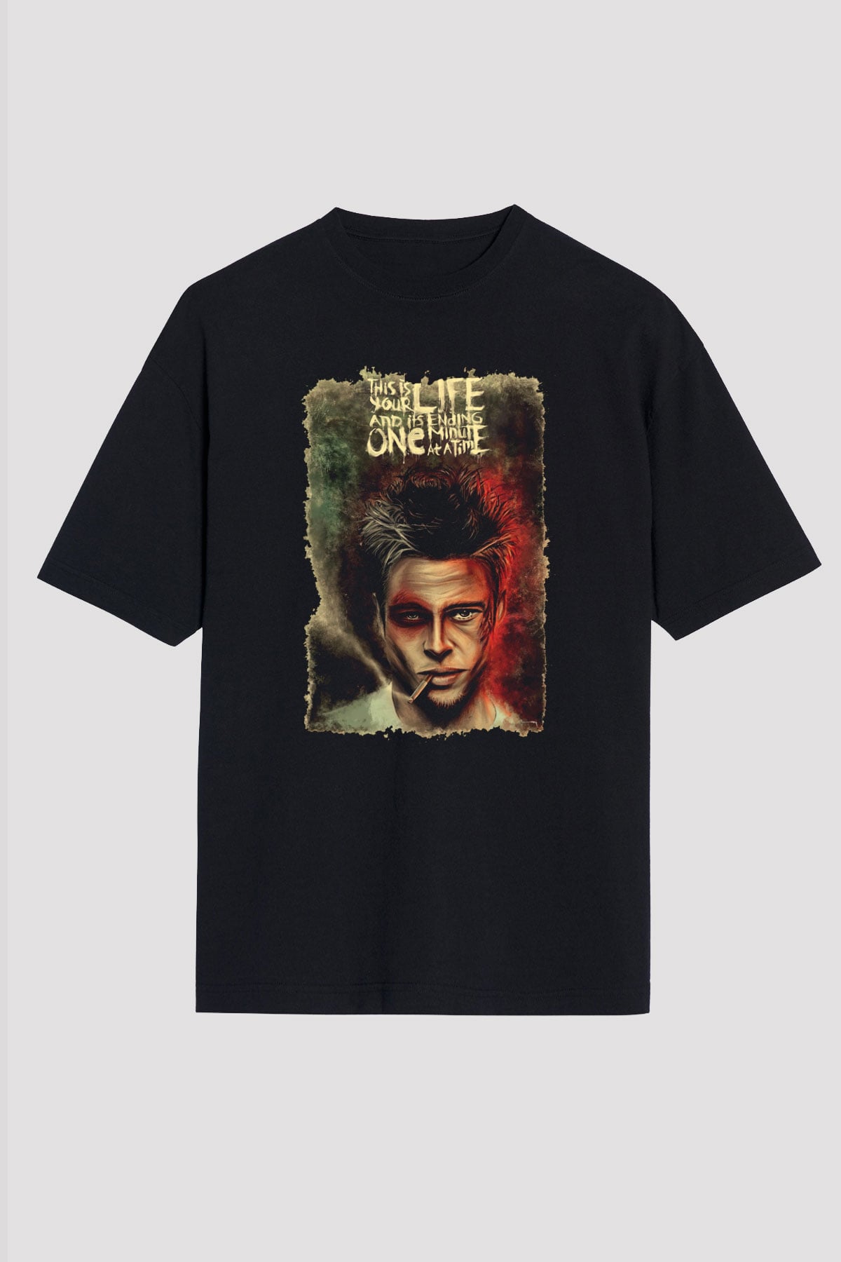 Fight Club Dövüş Klubü Siyah Unisex Oversize Tişört