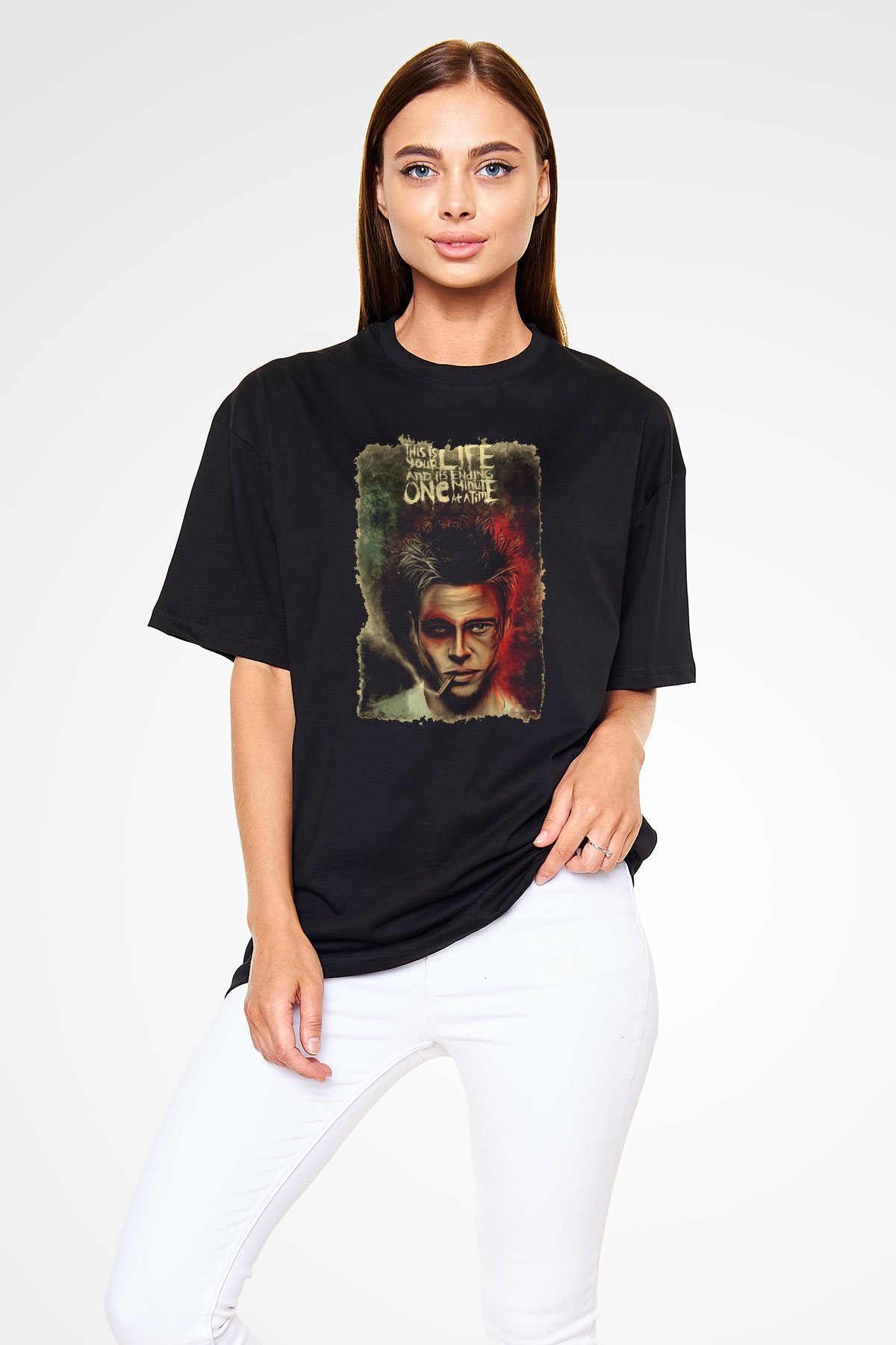 Fight Club Dövüş Klubü Siyah Unisex Oversize Tişört