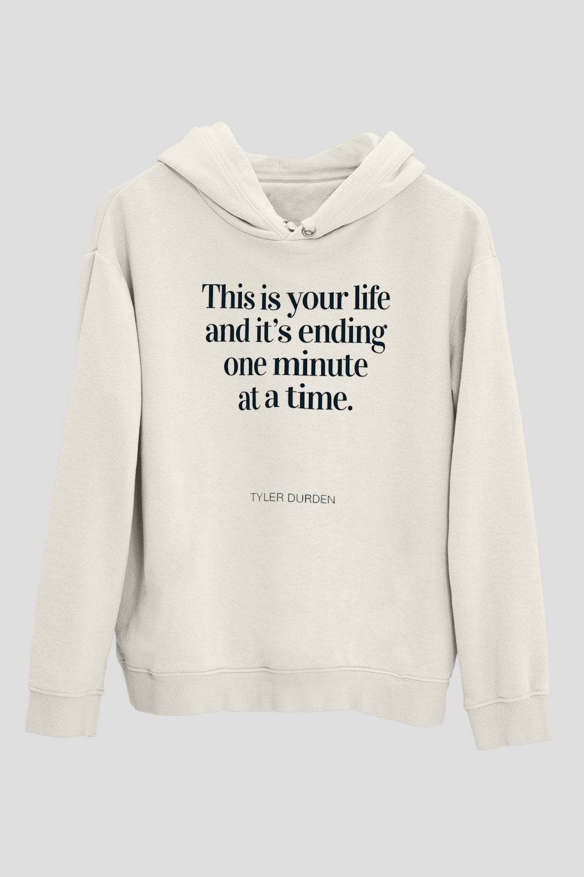 Fight Club (Tyler Durden) Baskılı Beyaz Unisex Hoodie