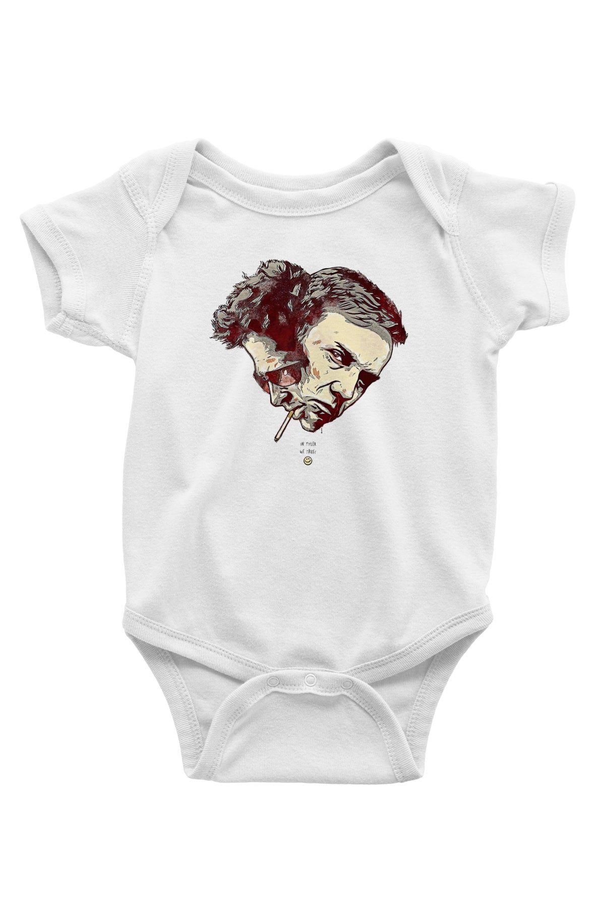 Fight Club (Tyler Durden) Baskılı Beyaz Unisex Bebek Body - Zıbın