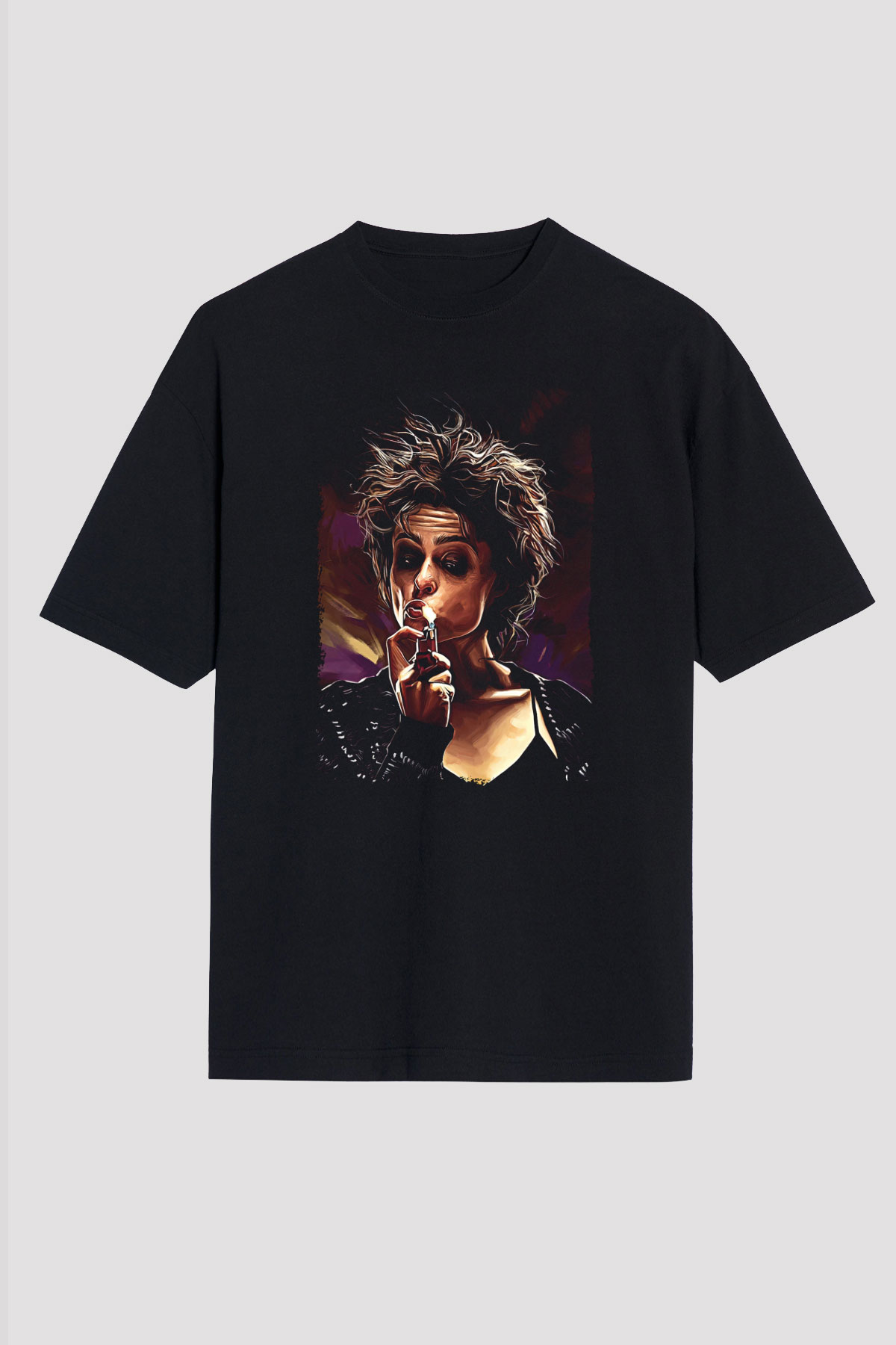 Fight Club (Tyler Durden) Baskılı Unisex Siyah Oversize Tişört - Tshirt