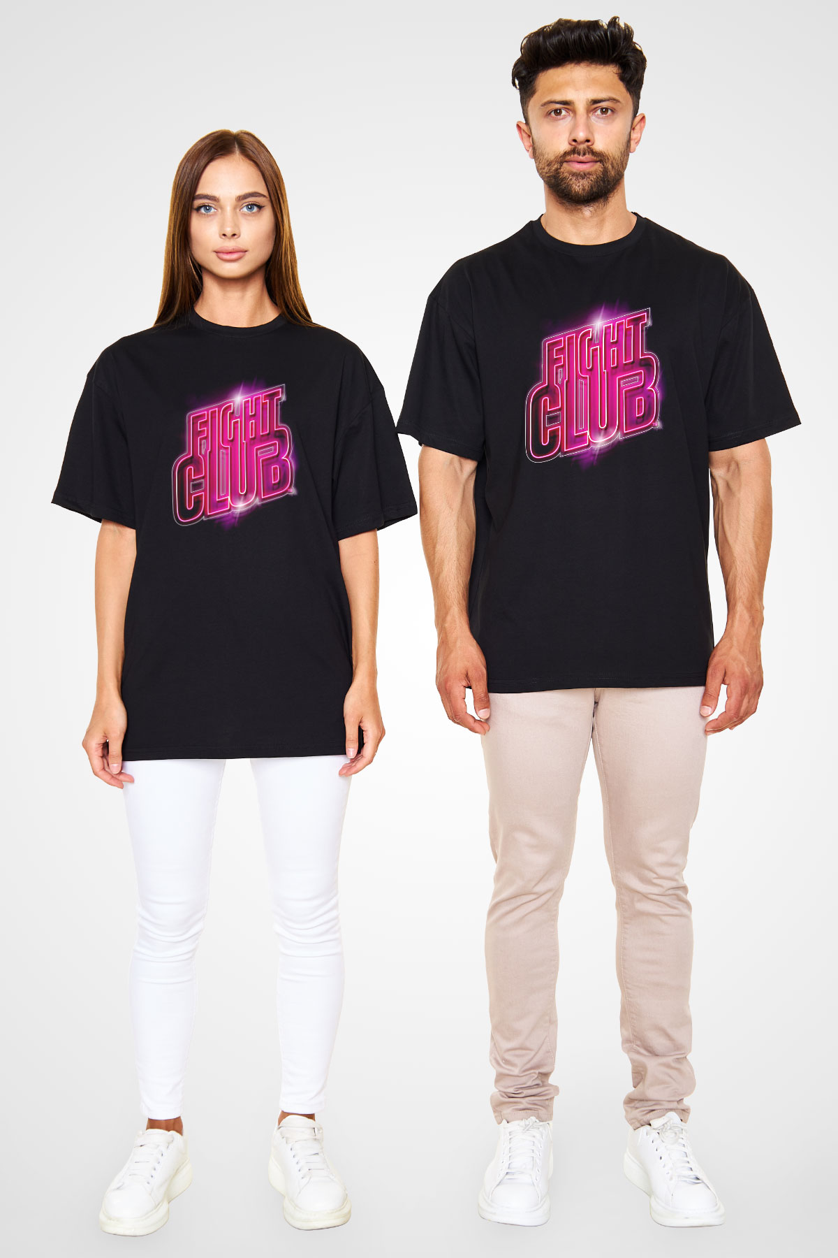 Fight Club (Tyler Durden) Baskılı Unisex Siyah Oversize Tişört - Tshirt