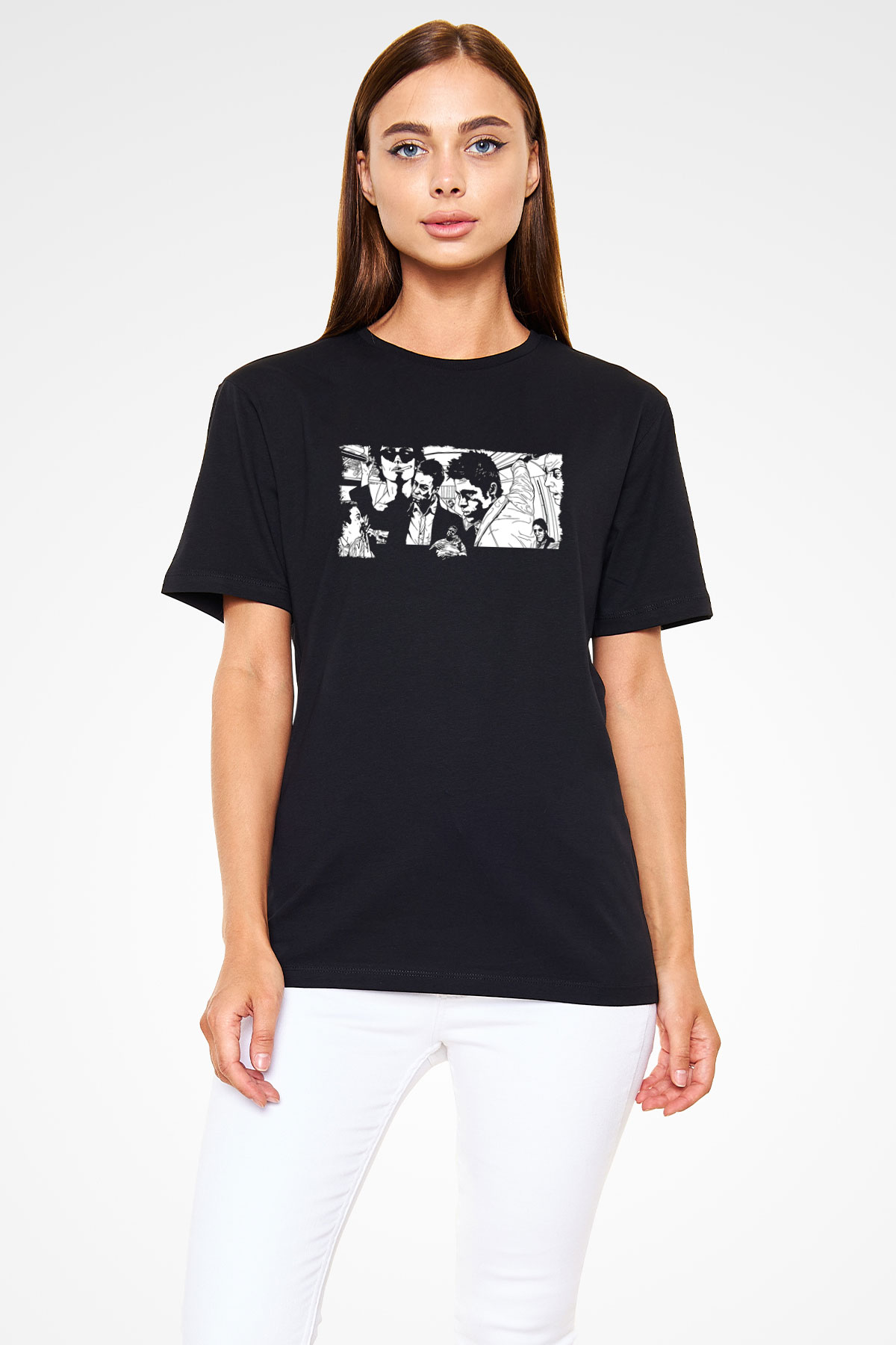 Fight Club (Tyler Durden) Baskılı Unisex Siyah Tişört - Tshirt