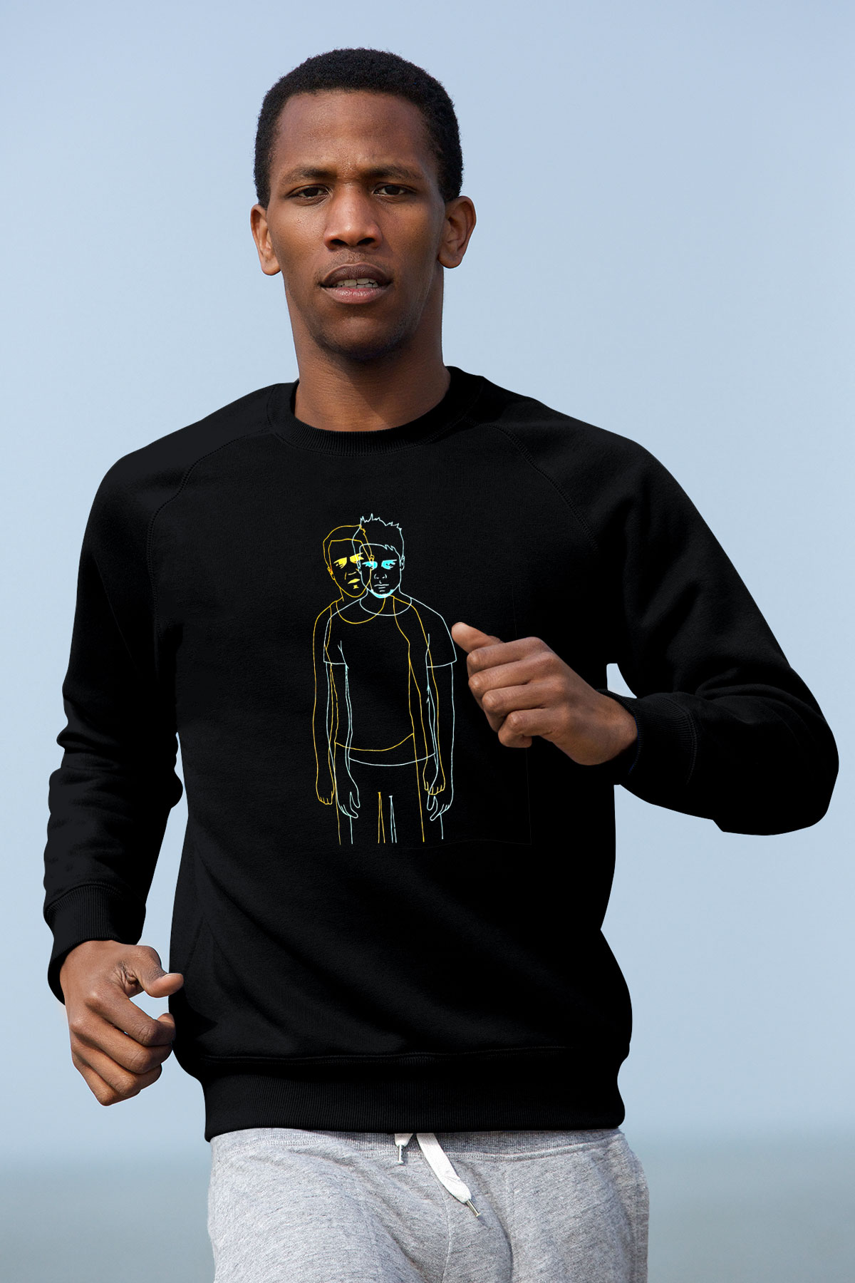 Fight Club (Tyler Durden) Baskılı Unisex Siyah Sweatshirt