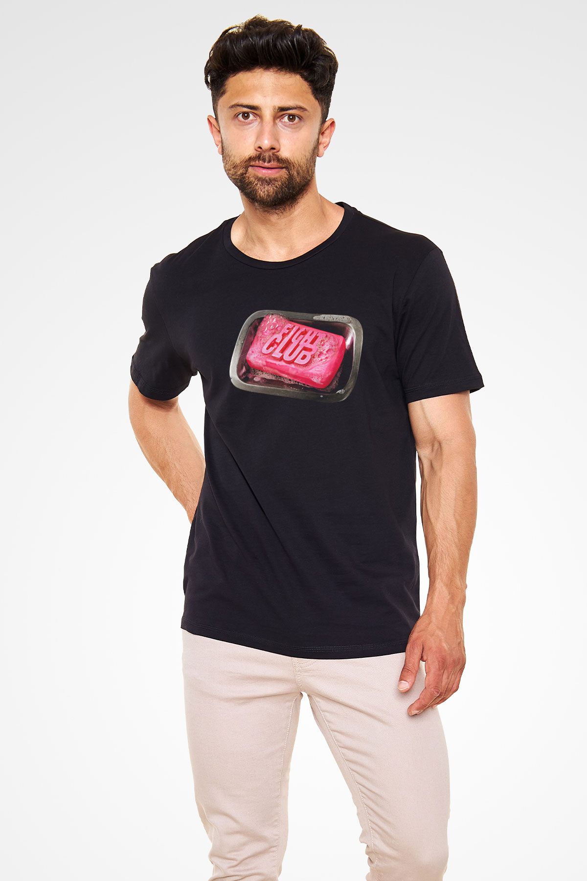 Fight Club (Tyler Durden) Baskılı Unisex Siyah Tişört - Tshirt