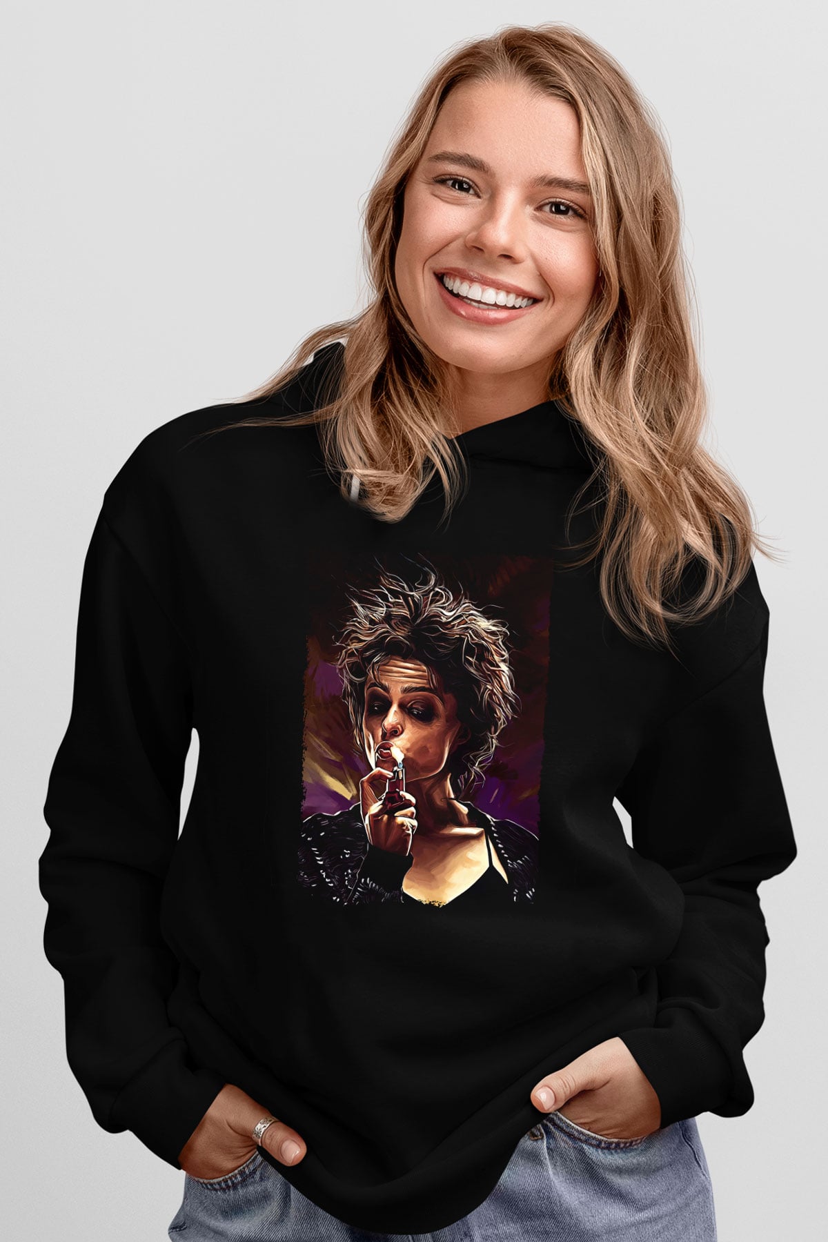 Fight Club (Tyler Durden) Baskılı Unisex Siyah Hoodie
