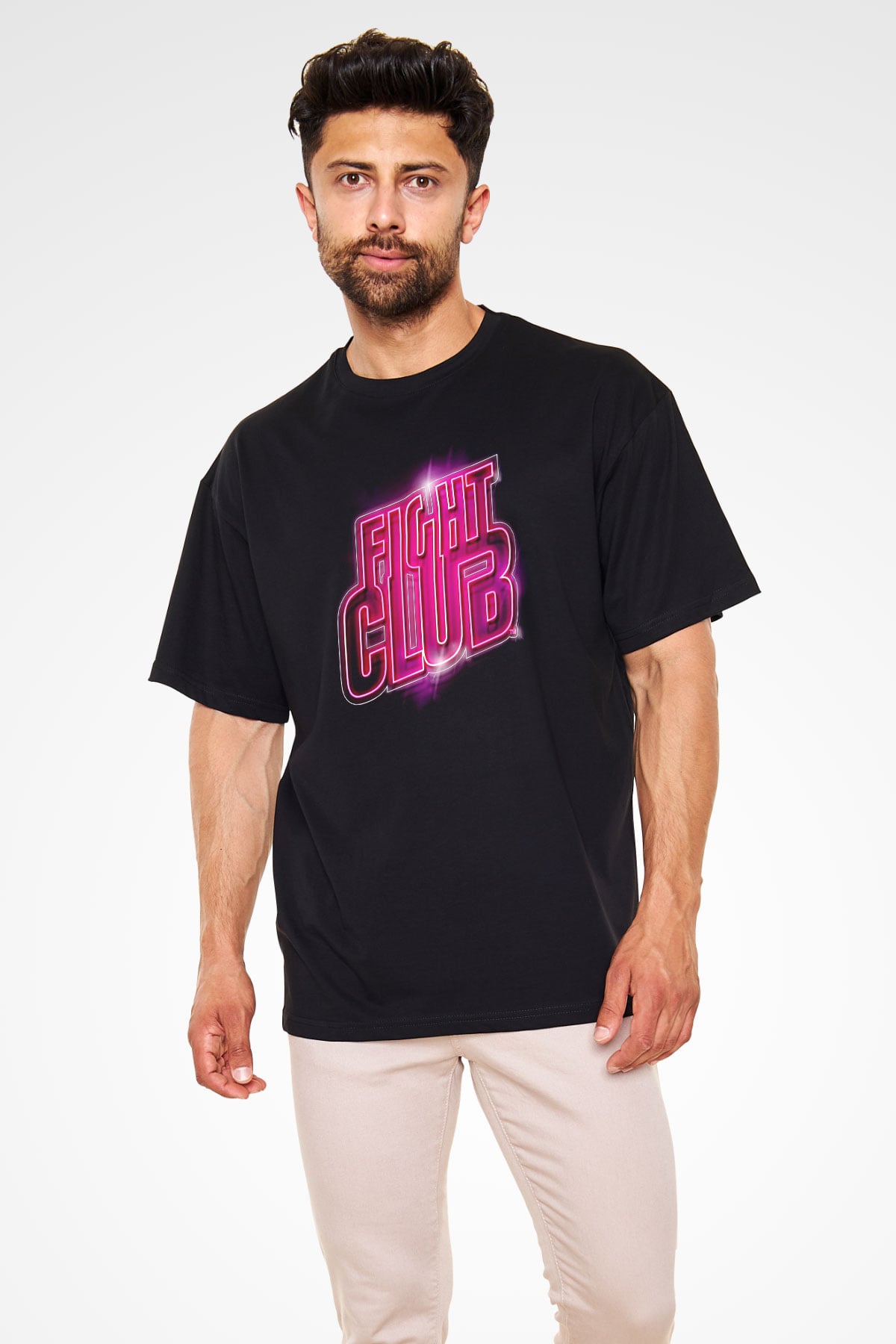 Fight Club (Tyler Durden) Baskılı Unisex Siyah Oversize Tişört - Tshirt