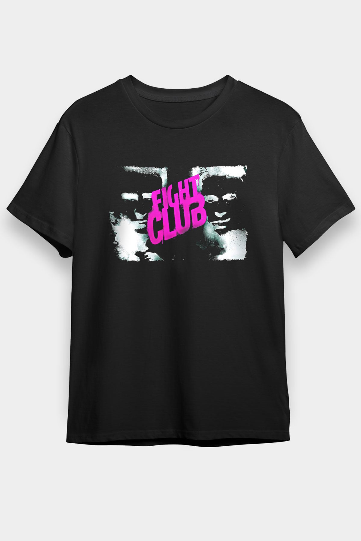 Fight Club (Tyler Durden) Baskılı Unisex Siyah Tişört - Tshirt