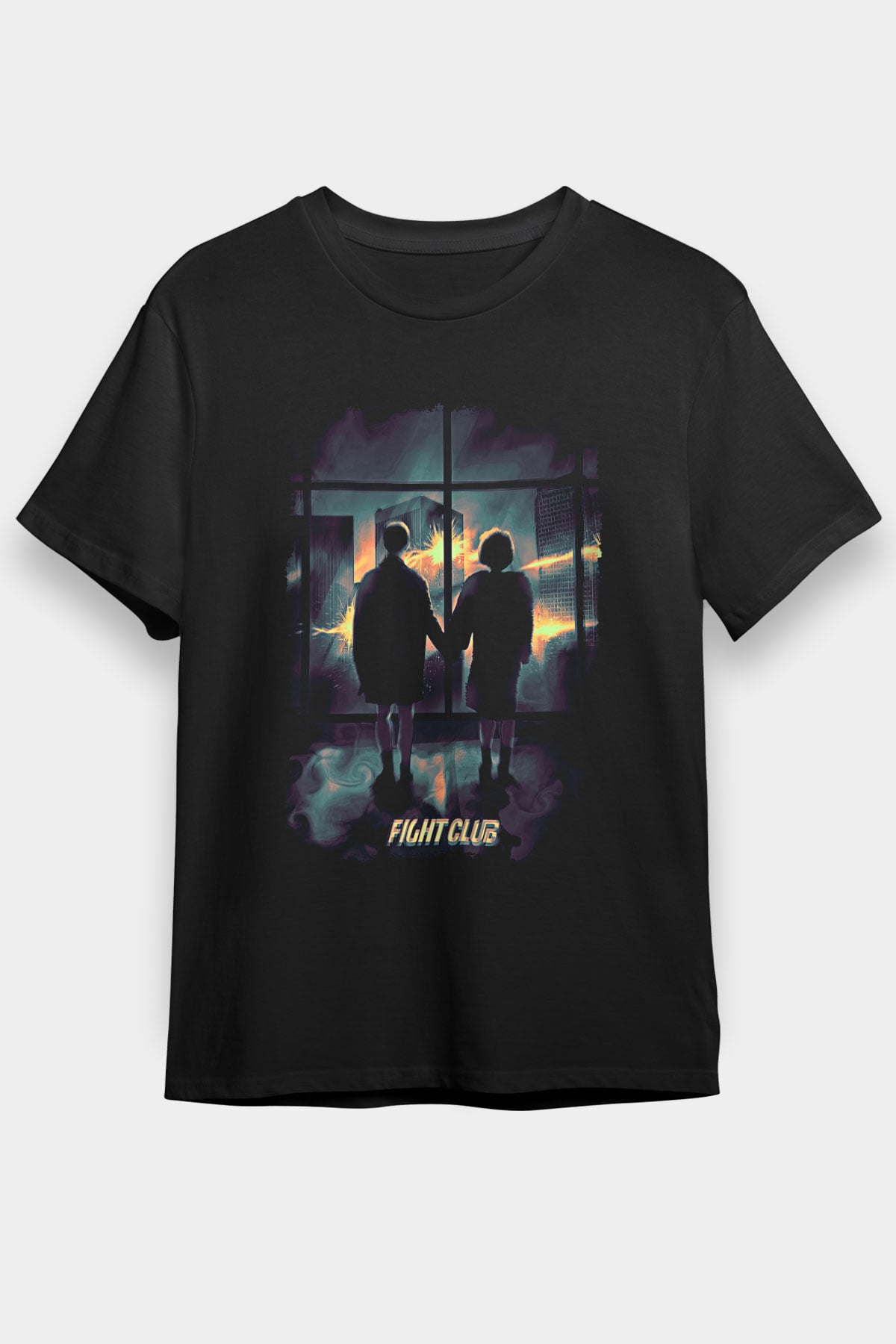 Fight Club (Tyler Durden) Baskılı Unisex Siyah Tişört - Tshirt