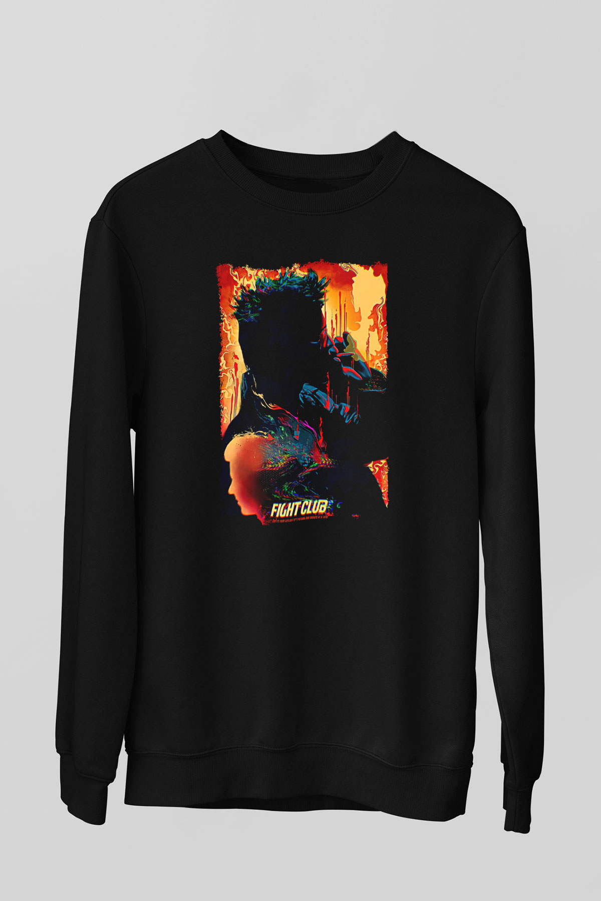 Fight Club (Tyler Durden) Baskılı Unisex Siyah Sweatshirt