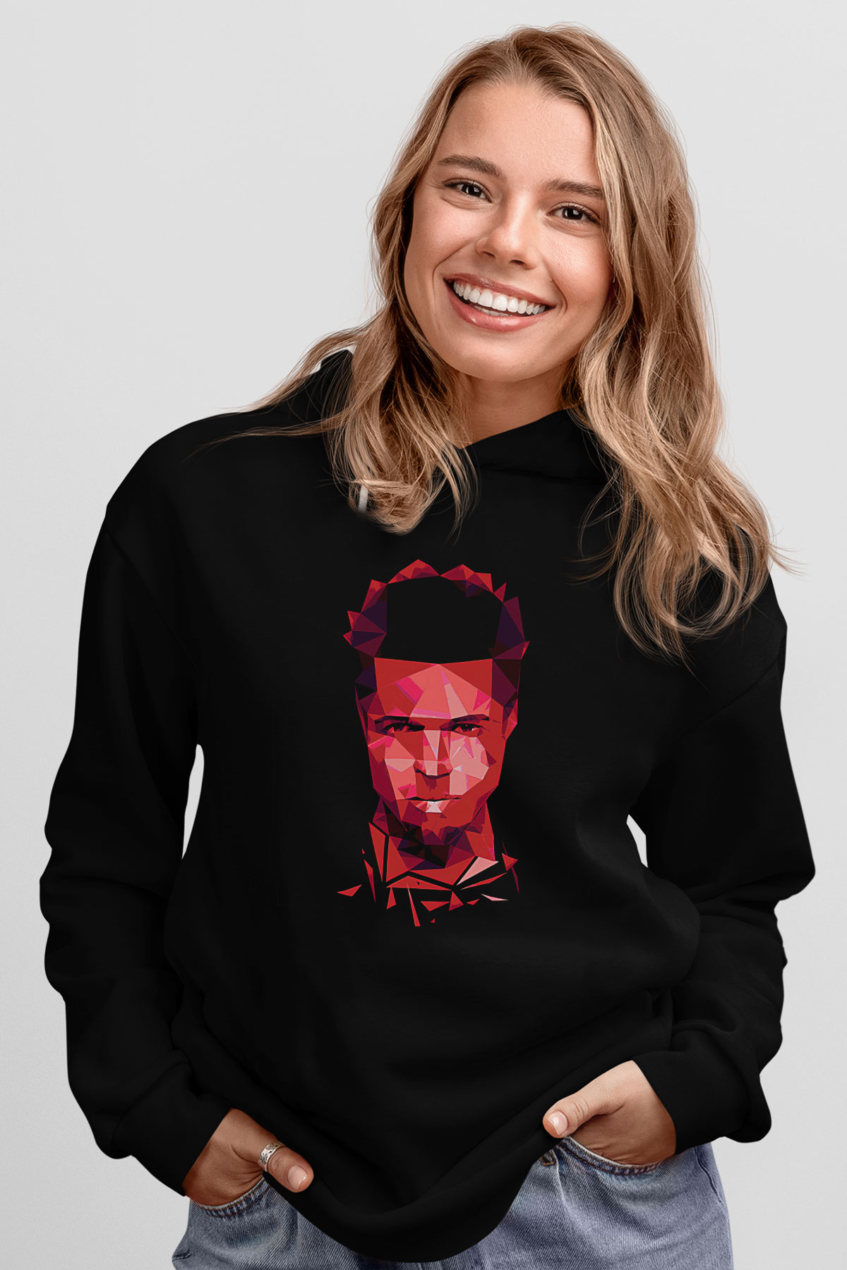 Fight Club (Tyler Durden) Baskılı Unisex Siyah Hoodie