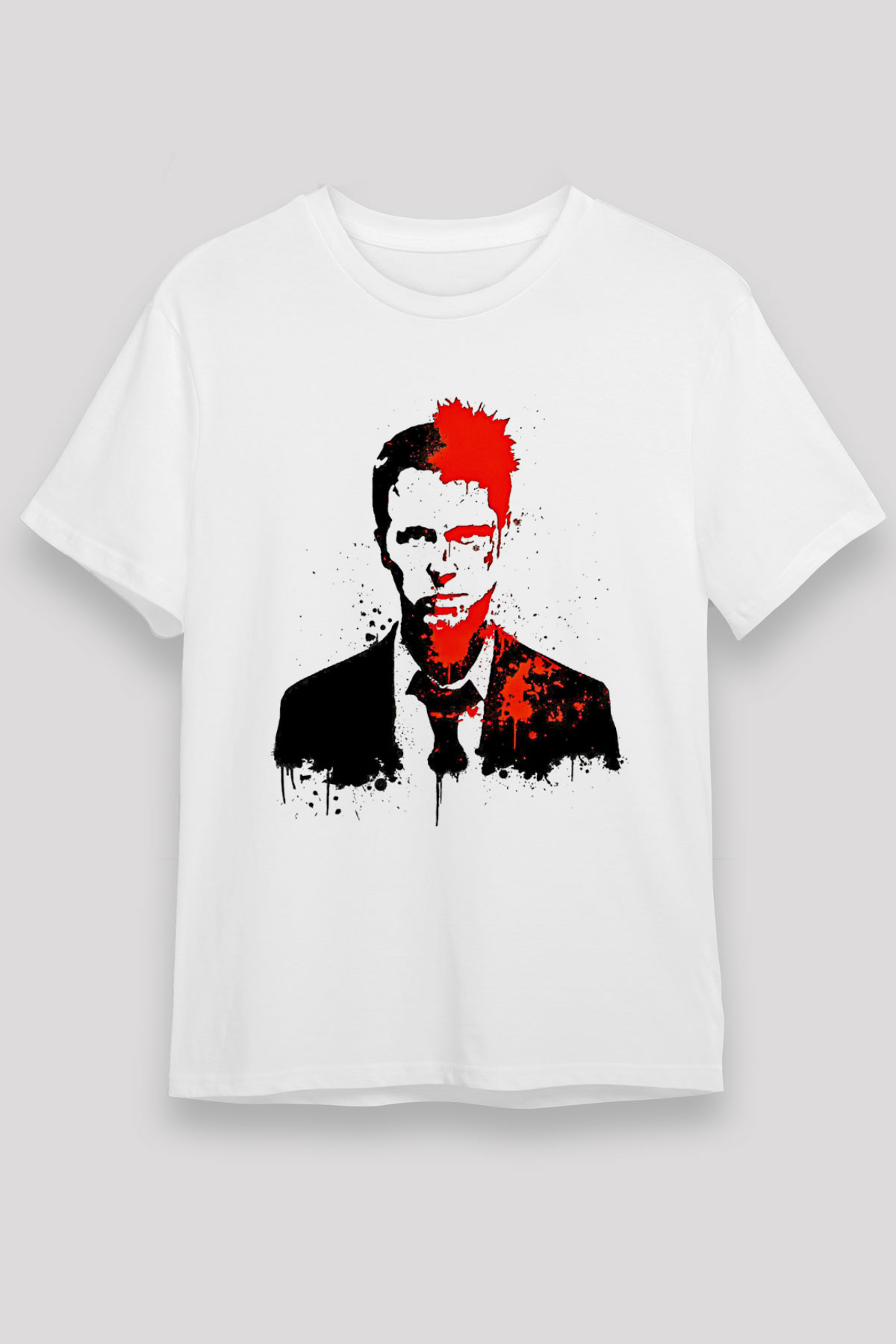 Fight Club (Tyler Durden) Unisex Baskılı Beyaz Tişört - Tshirt