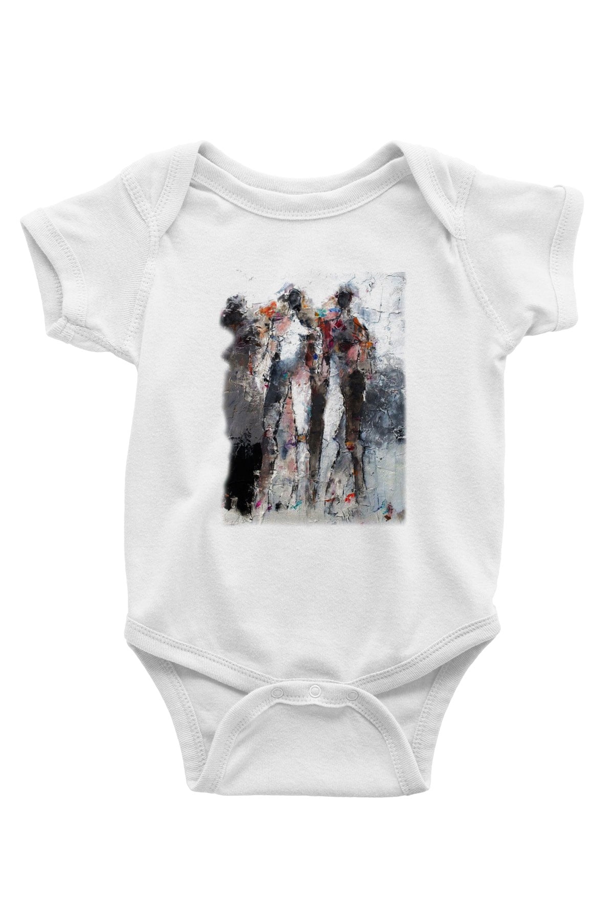 Figür Baskılı Beyaz Unisex Bebek Body - Zıbın
