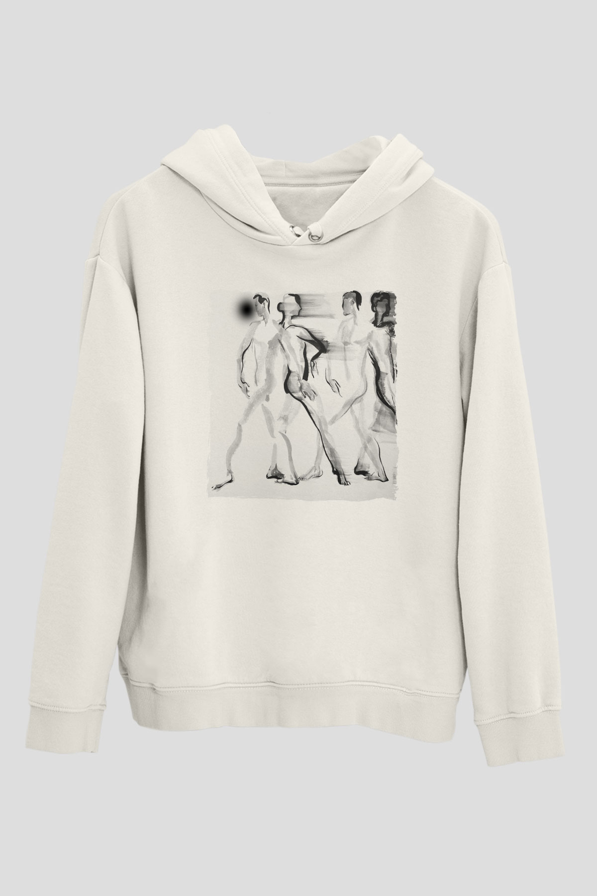 Figür Beyaz Unisex Hoodie