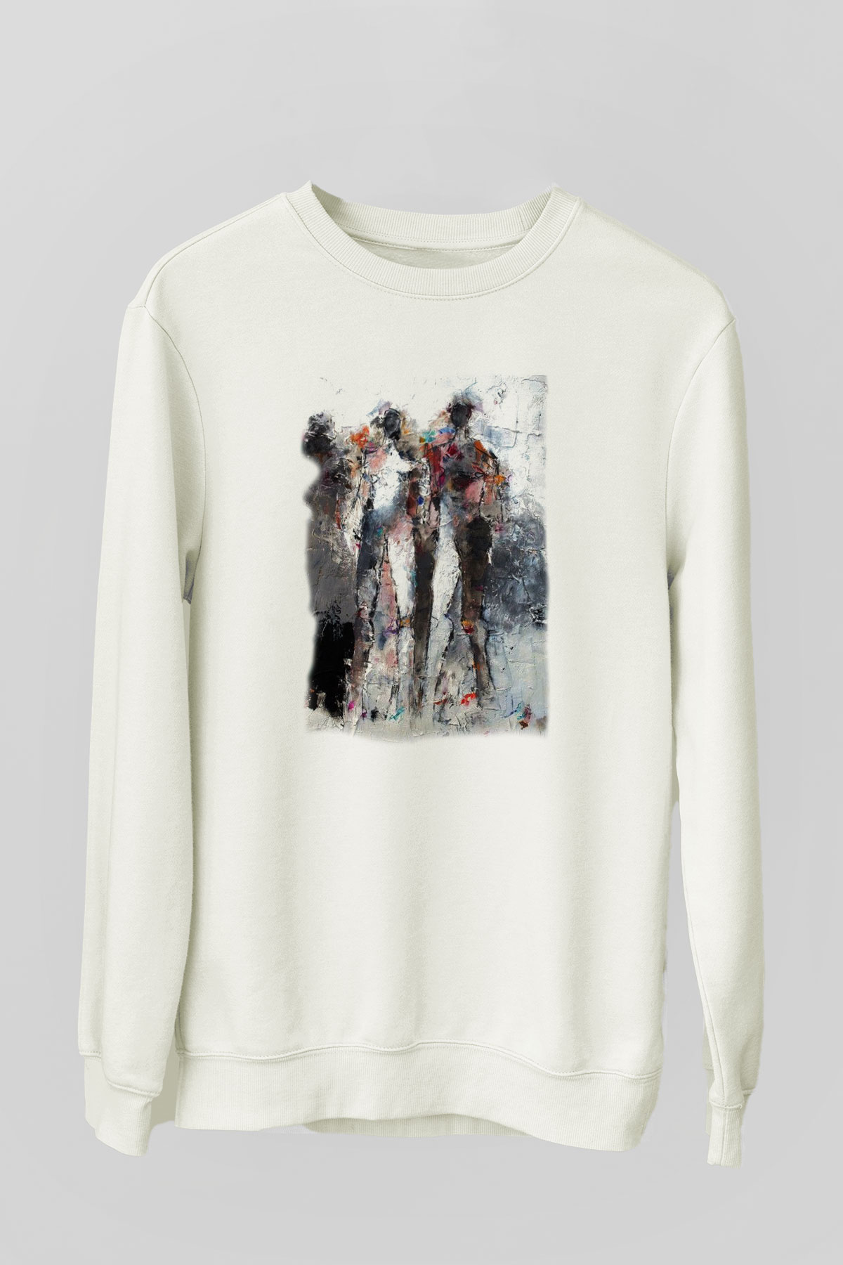 Figür Beyaz Unisex Sweatshirt