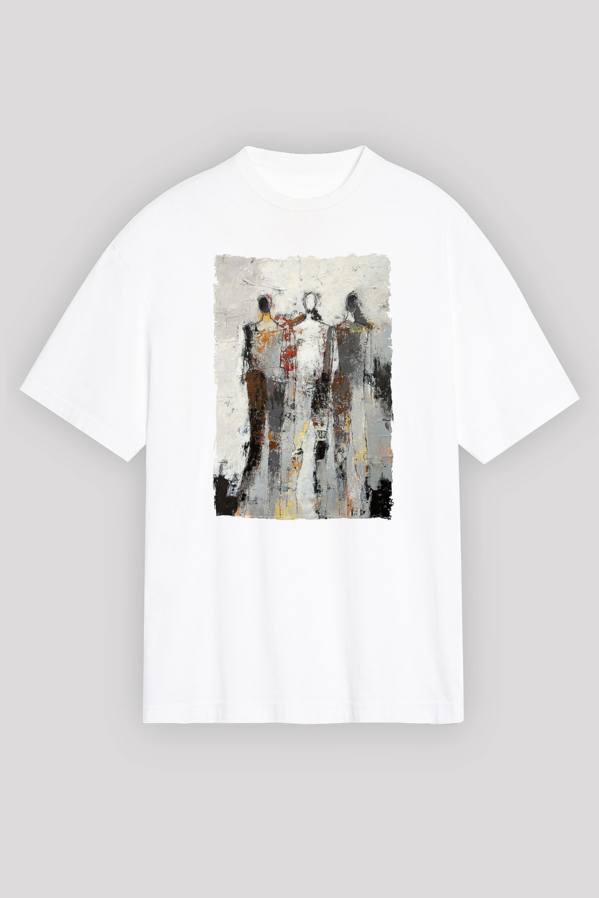 Figür Beyaz Oversize Tişört Oversize T-shirt - TişörtFabrikası