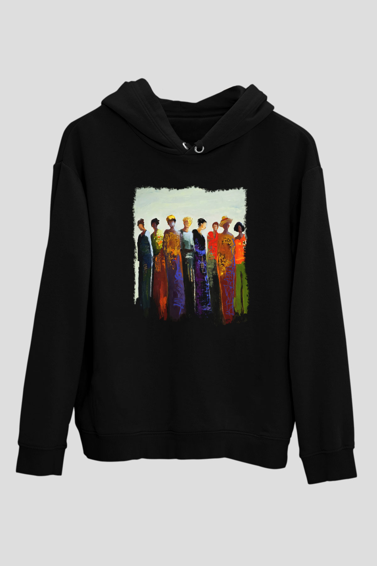 Figür Siyah Unisex Hoodie
