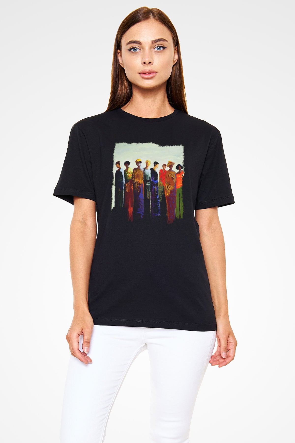 Figür Siyah Unisex Tişört T-Shirt - TişörtFabrikası