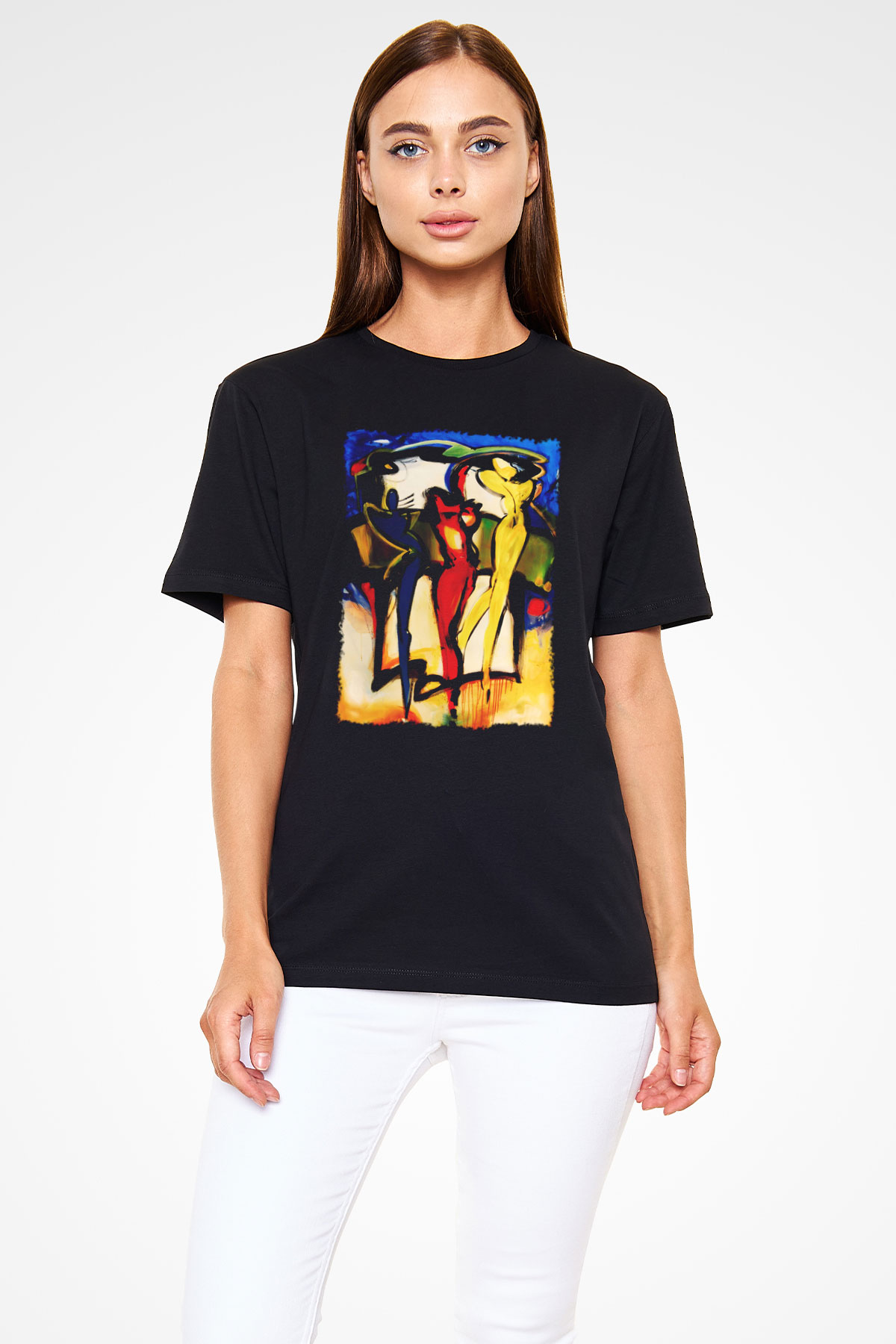 Figür Siyah Unisex Tişört T-Shirt - TişörtFabrikası