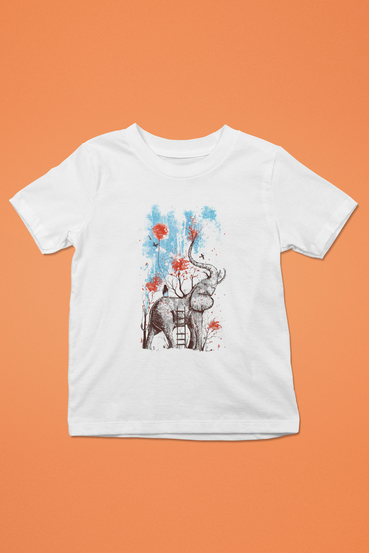 Fil Beyaz Unisex Çocuk Tişört