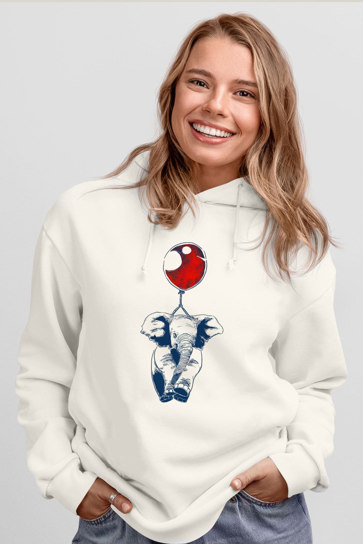 Fil Beyaz Unisex Hoodie