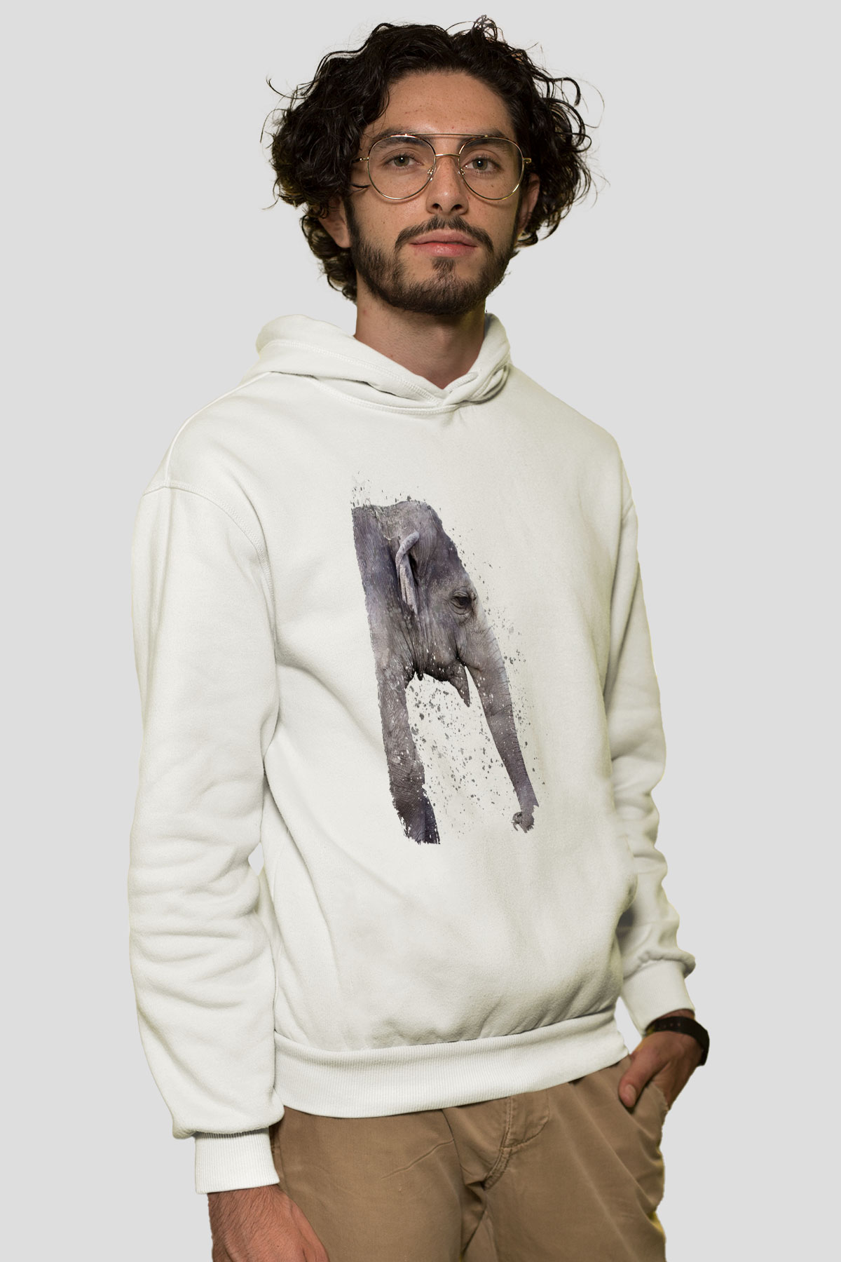 Fil Beyaz Unisex Hoodie
