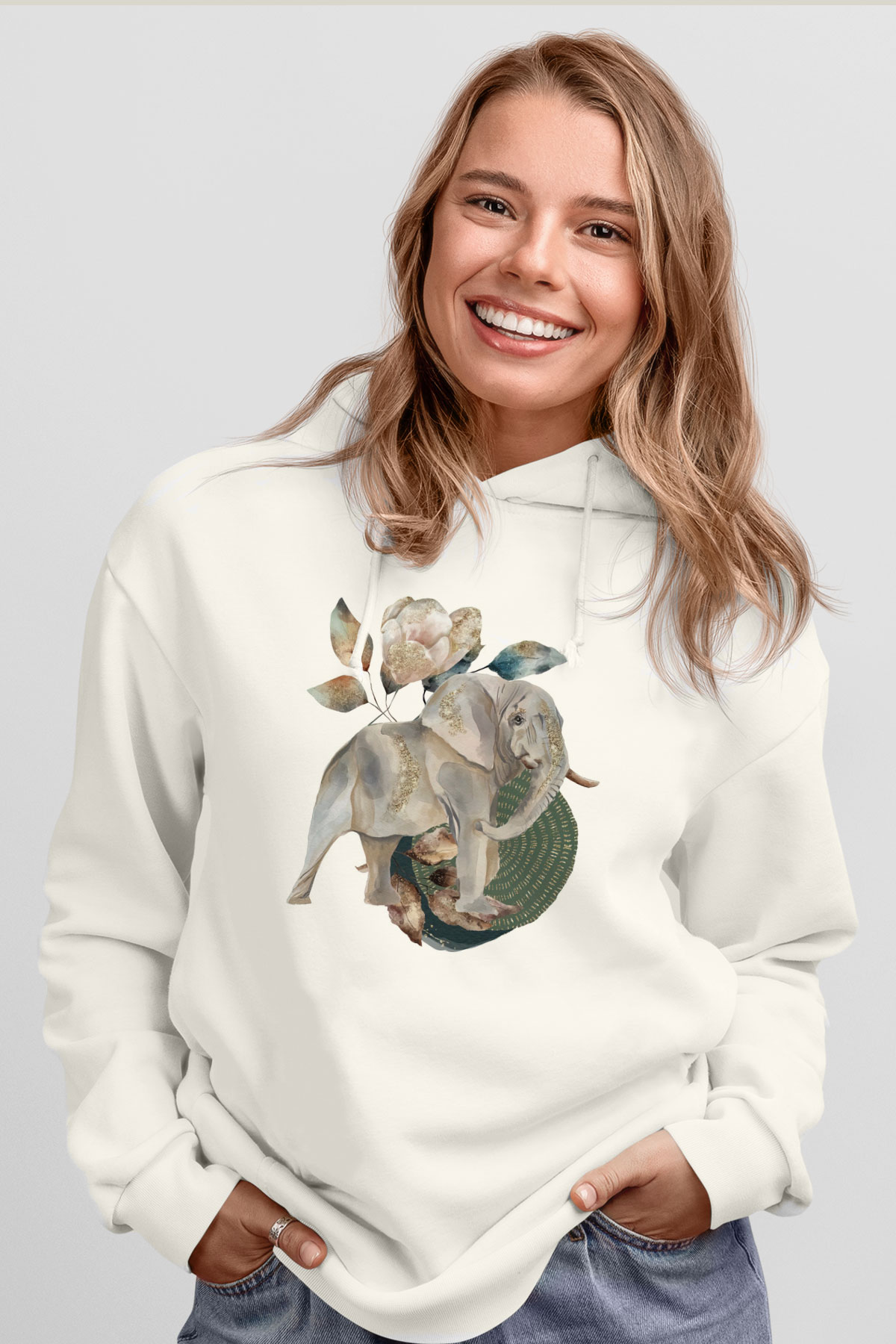 Fil Beyaz Unisex Hoodie