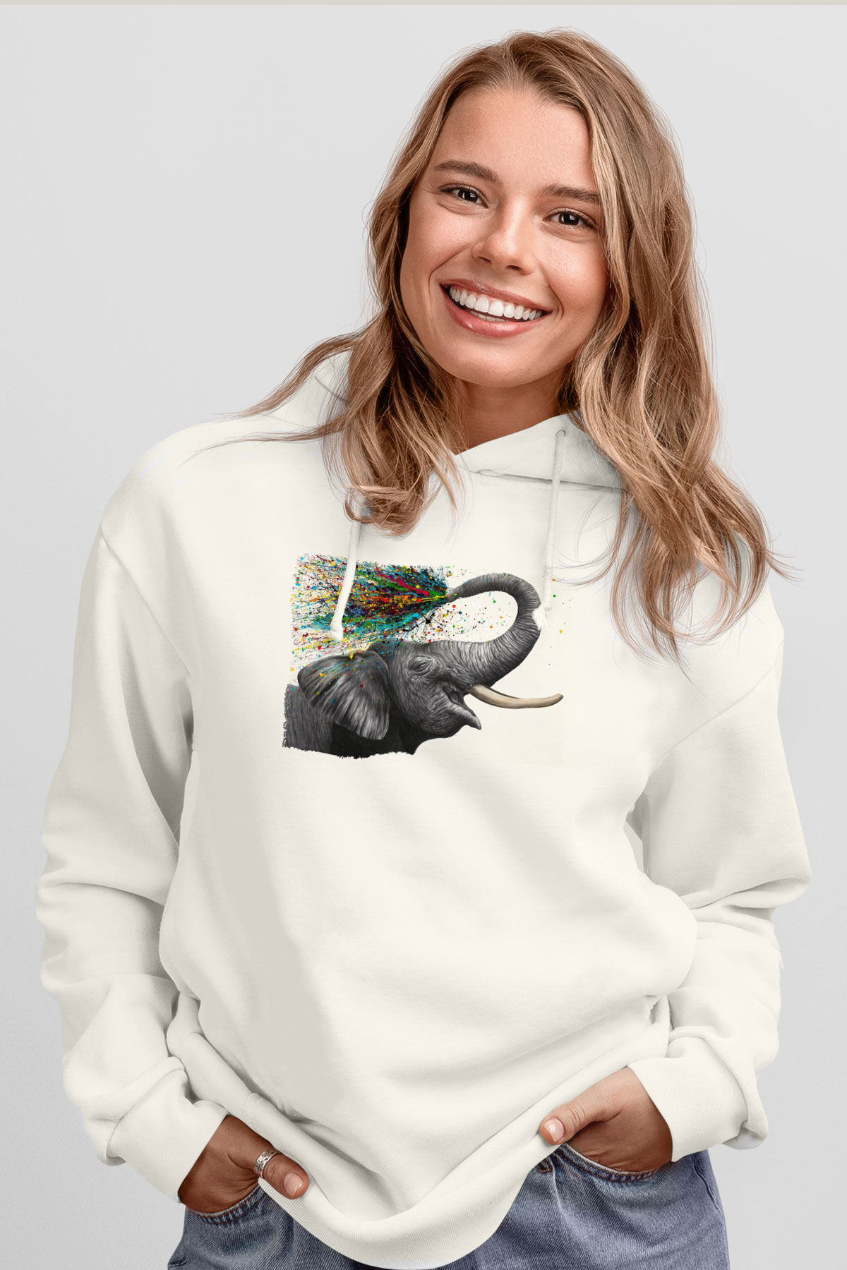 Fil Beyaz Unisex Hoodie