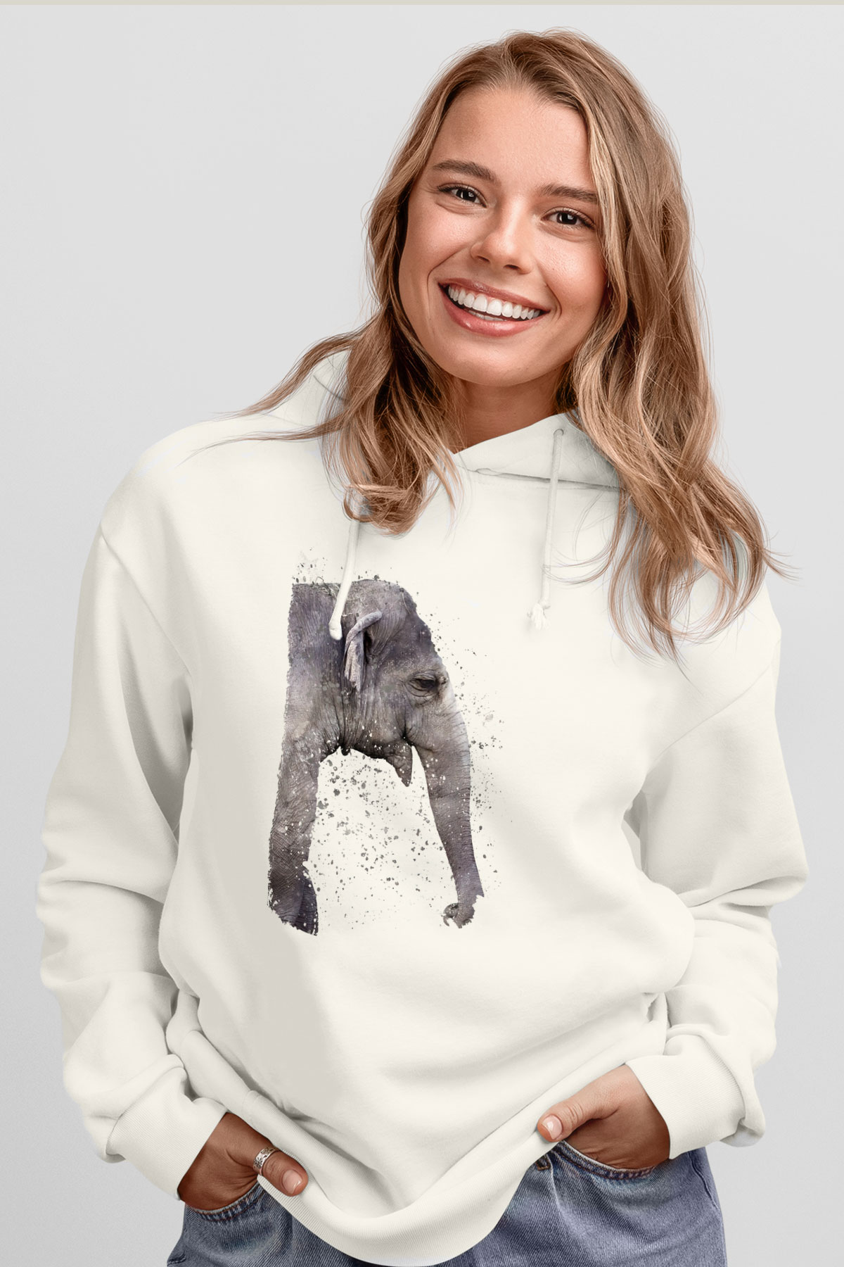 Fil Beyaz Unisex Hoodie