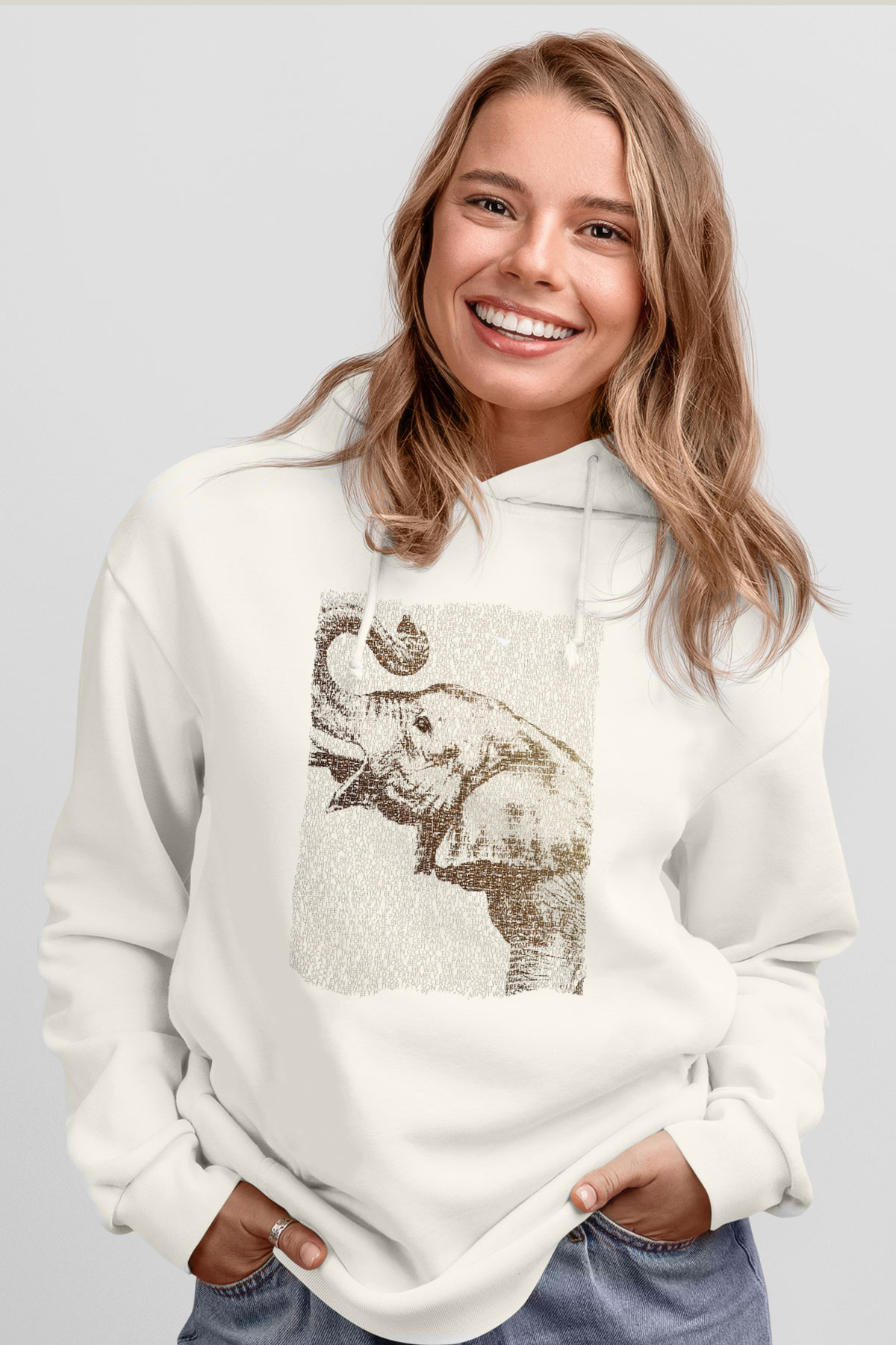 Fil Beyaz Unisex Hoodie