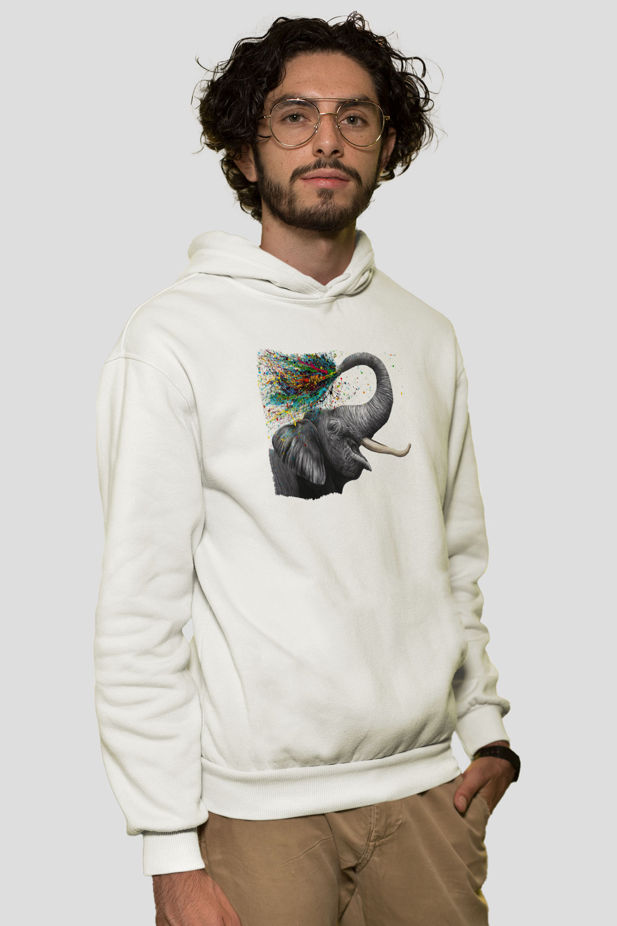 Fil Beyaz Unisex Hoodie