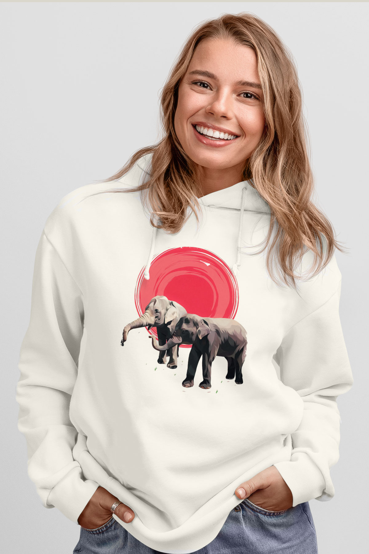 Fil Beyaz Unisex Hoodie