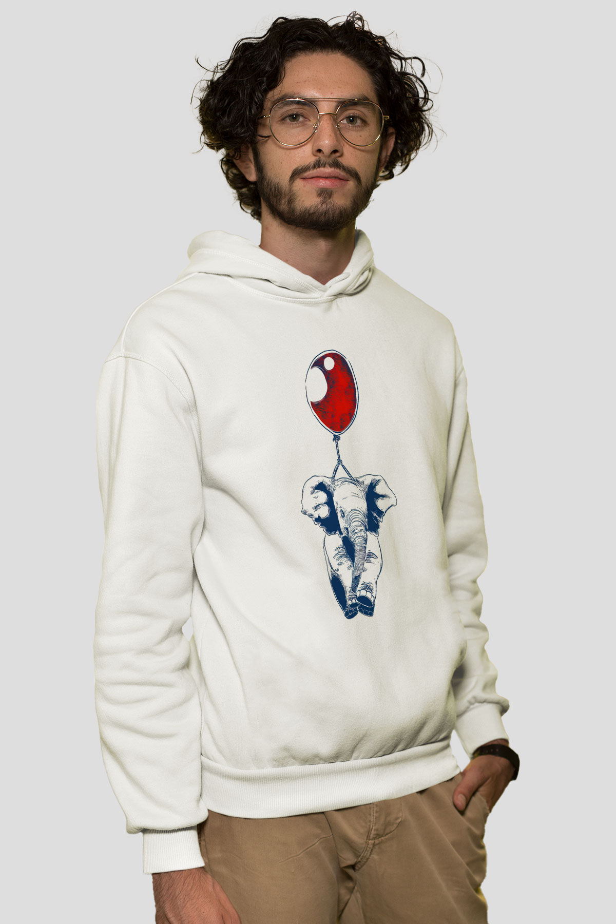 Fil Beyaz Unisex Hoodie