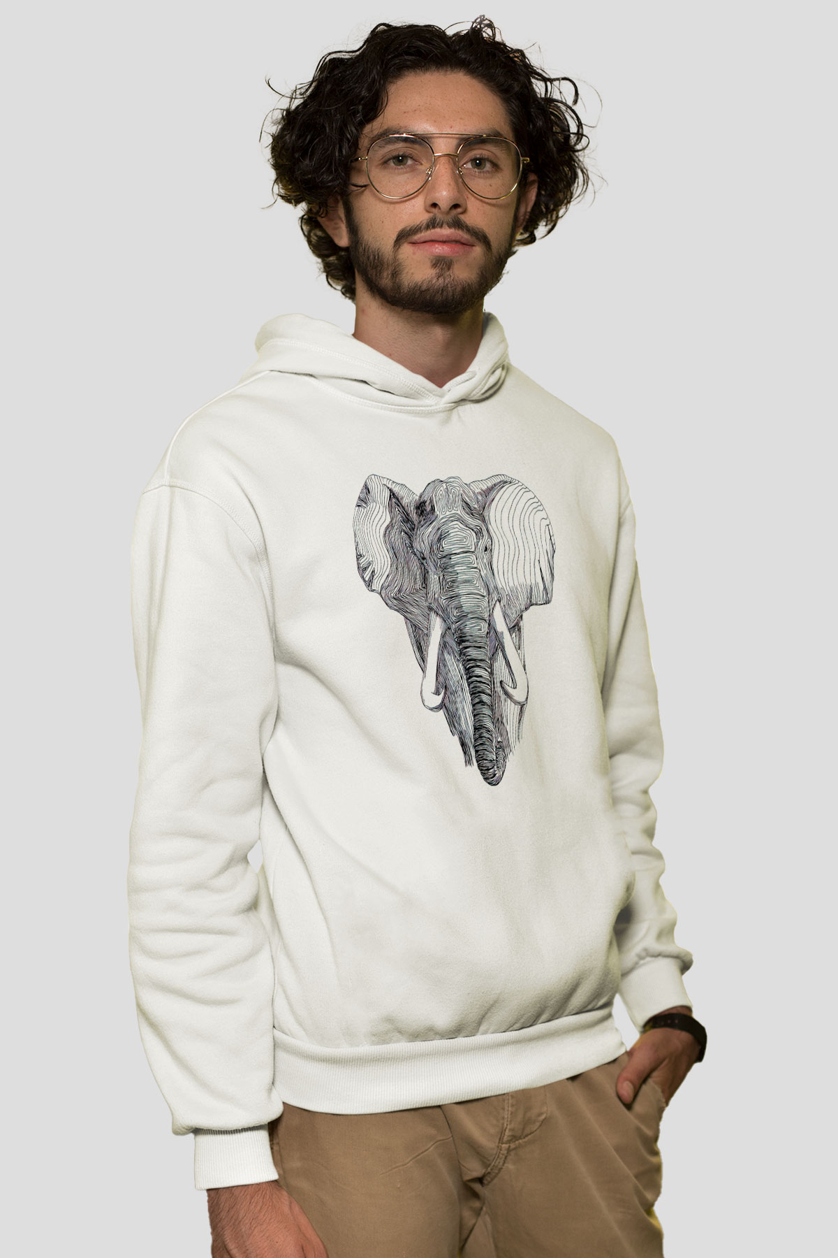 Fil Beyaz Unisex Hoodie