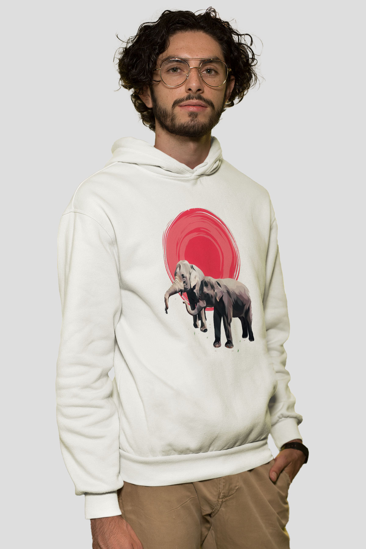 Fil Beyaz Unisex Hoodie
