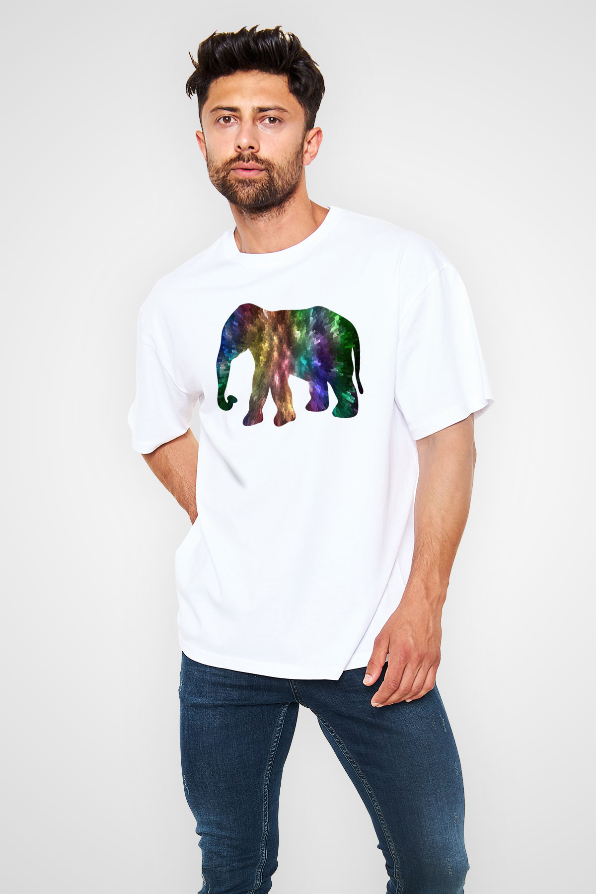 Fil Beyaz Oversize Tişört Oversize T-shirt - TişörtFabrikası