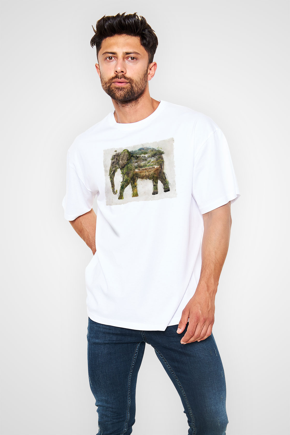 Fil Beyaz Oversize Tişört Oversize T-shirt - TişörtFabrikası
