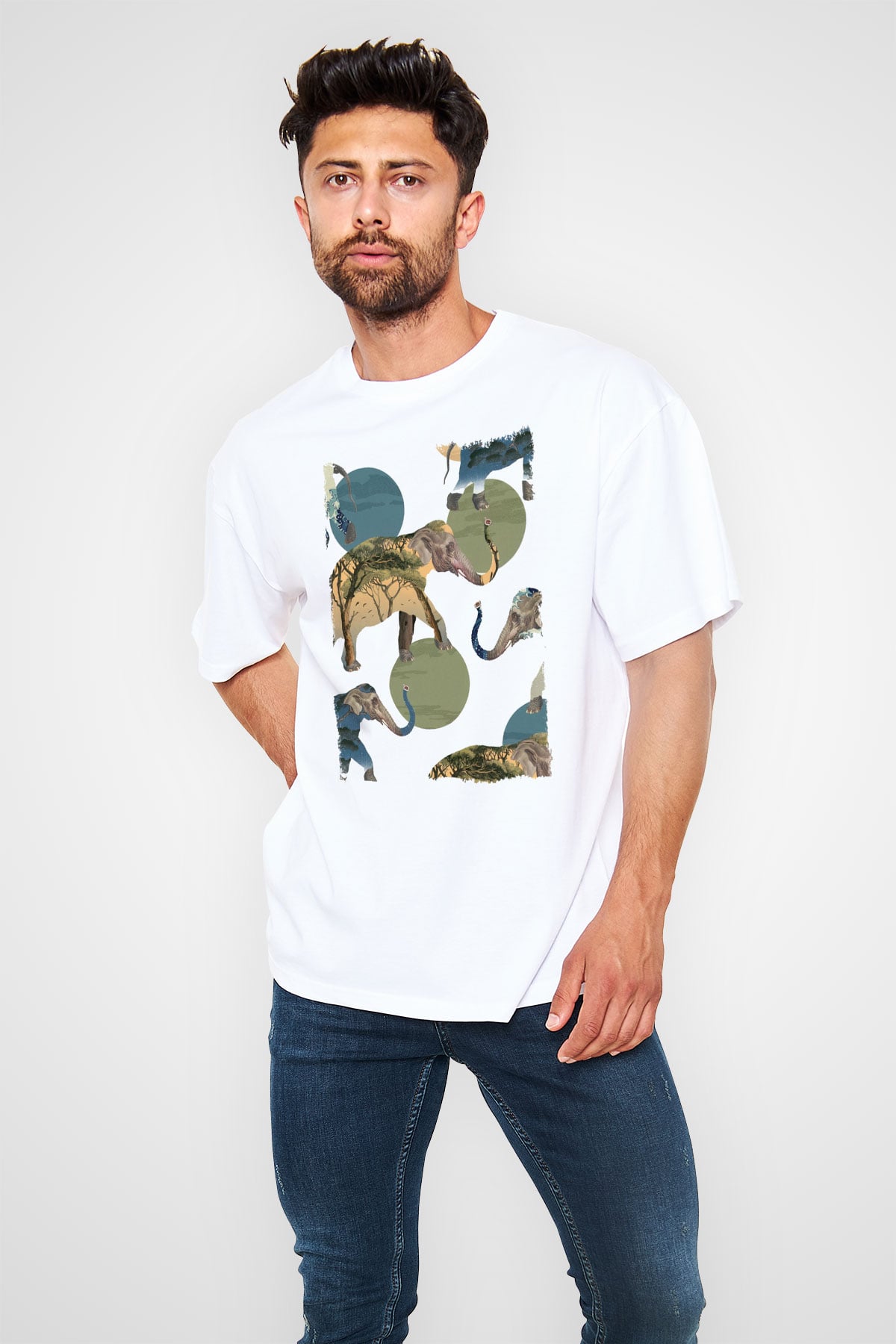 Fil Beyaz Oversize Tişört Oversize T-shirt - TişörtFabrikası