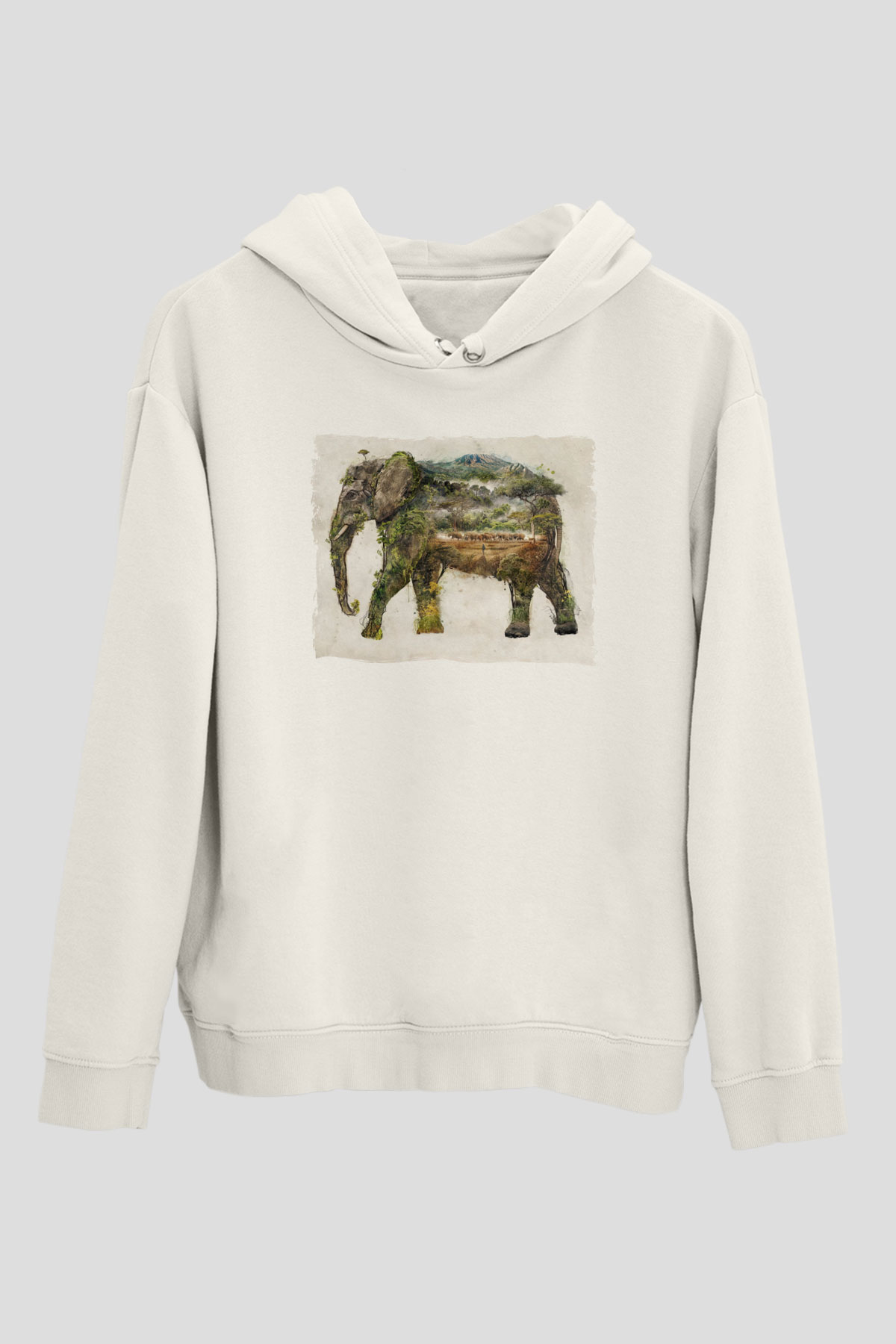 Fil OrmanıBeyaz  Unisex Hoodie