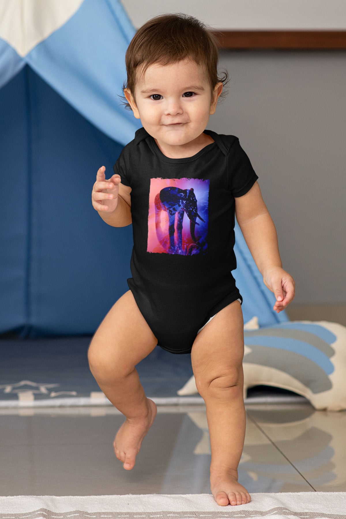 Fil Siyah Bebek Body - Zıbın