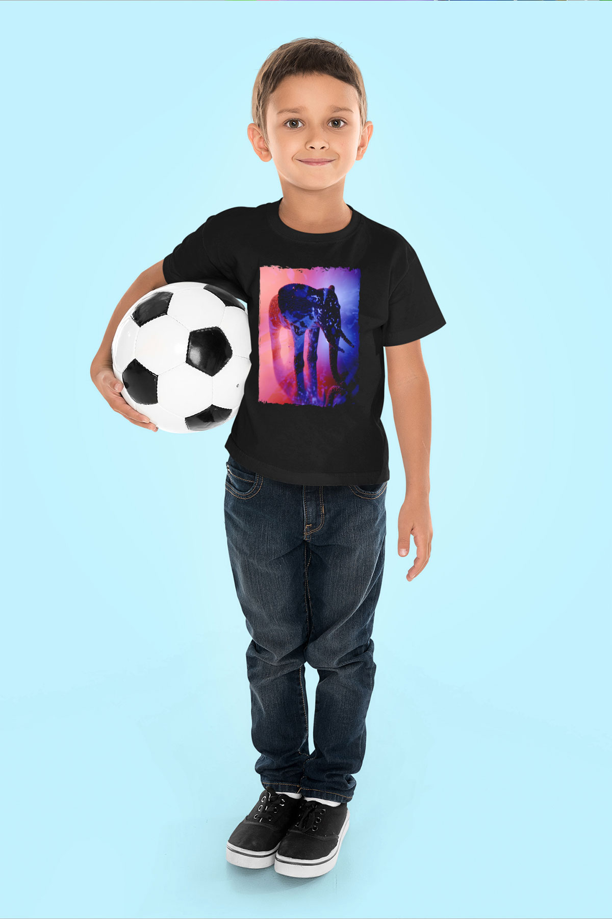 Fil Siyah Unisex Çocuk Tişört