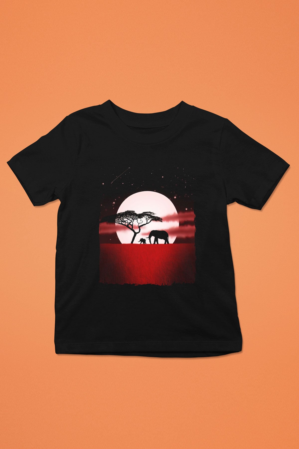 Fil Siyah Unisex Çocuk Tişört