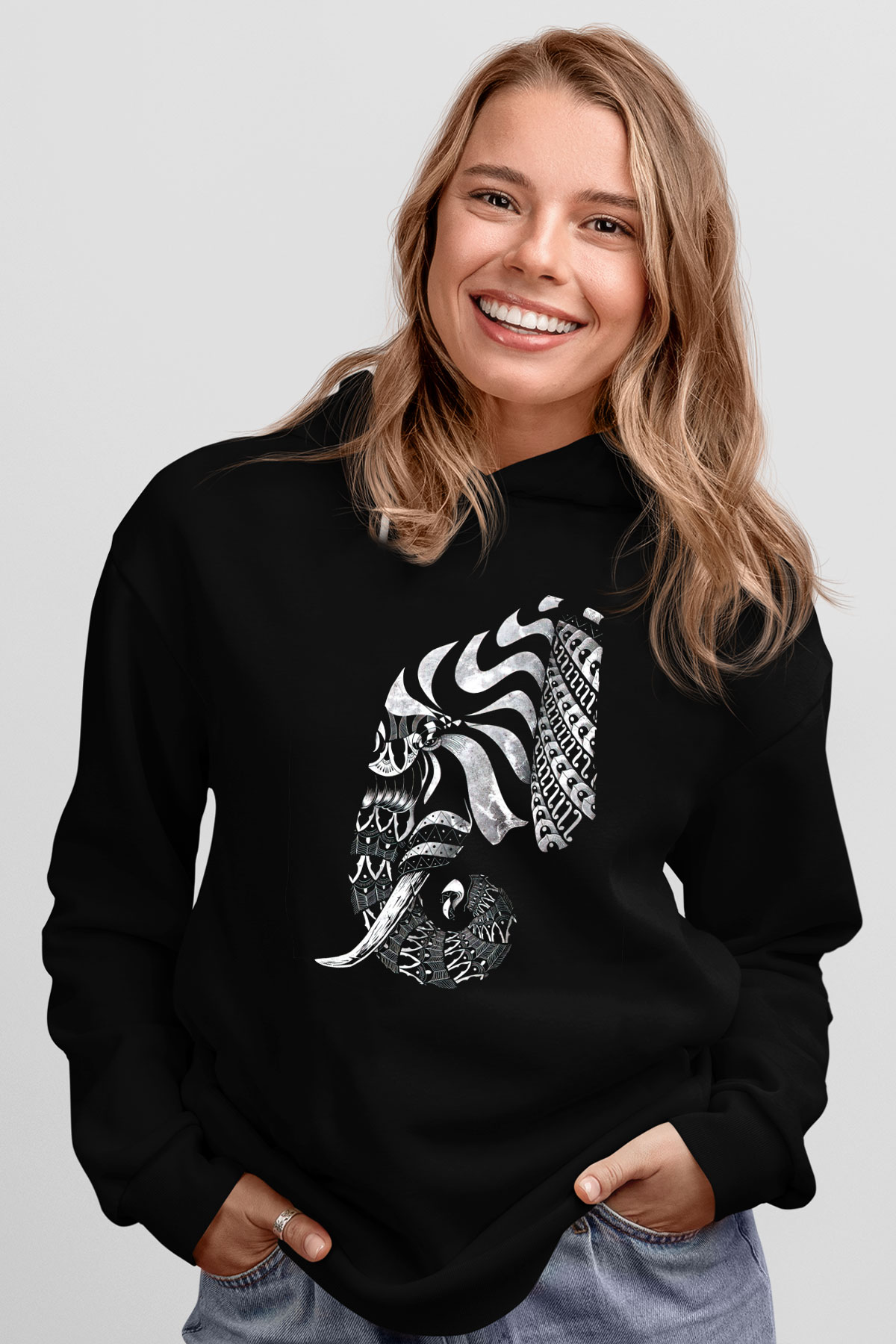 Fil Siyah Unisex Hoodie